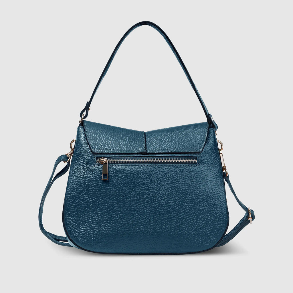 Italian Calf Leather Shoulder Bag – Structured Minimalist Purse