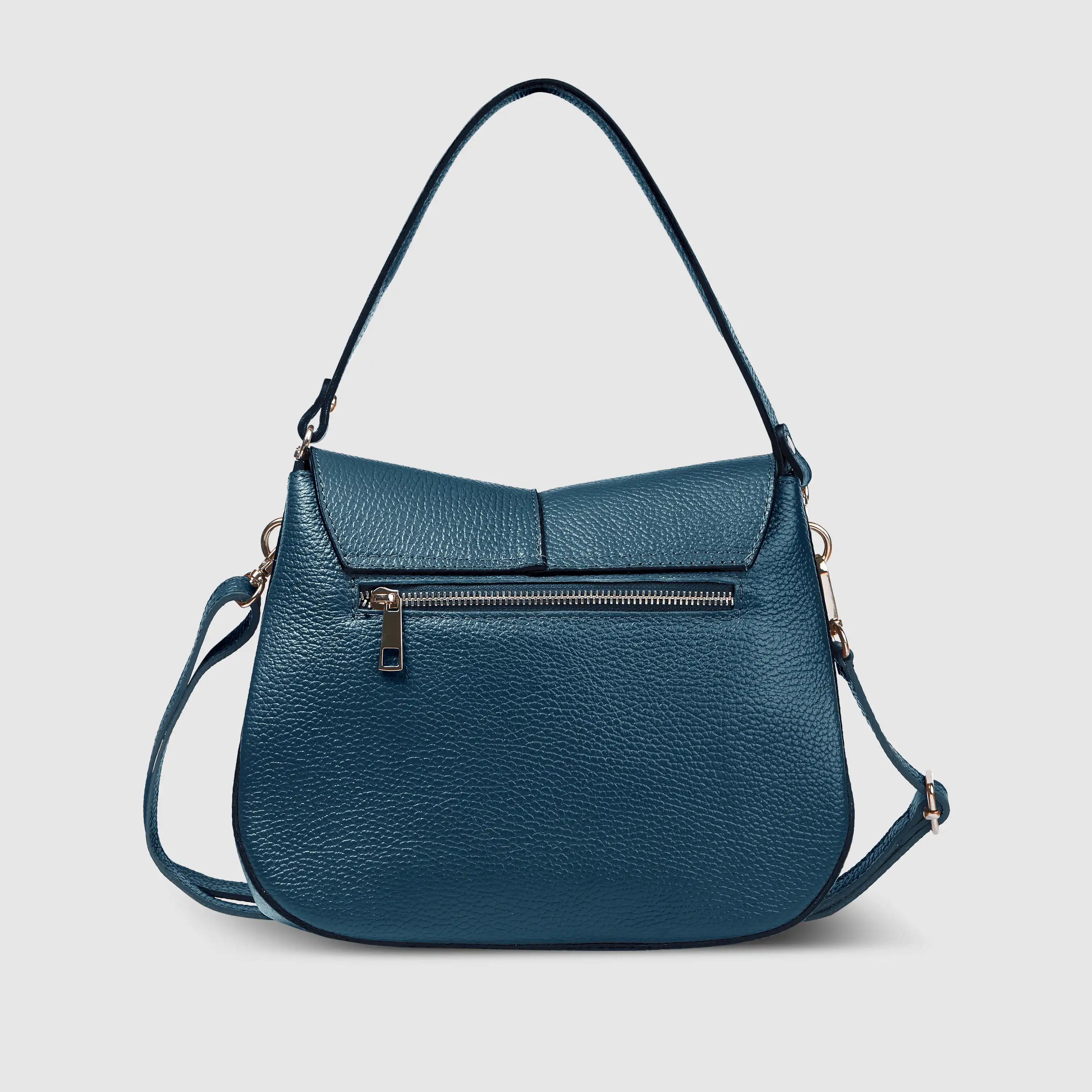 Italian Calf Leather Shoulder Bag – Structured Minimalist Purse