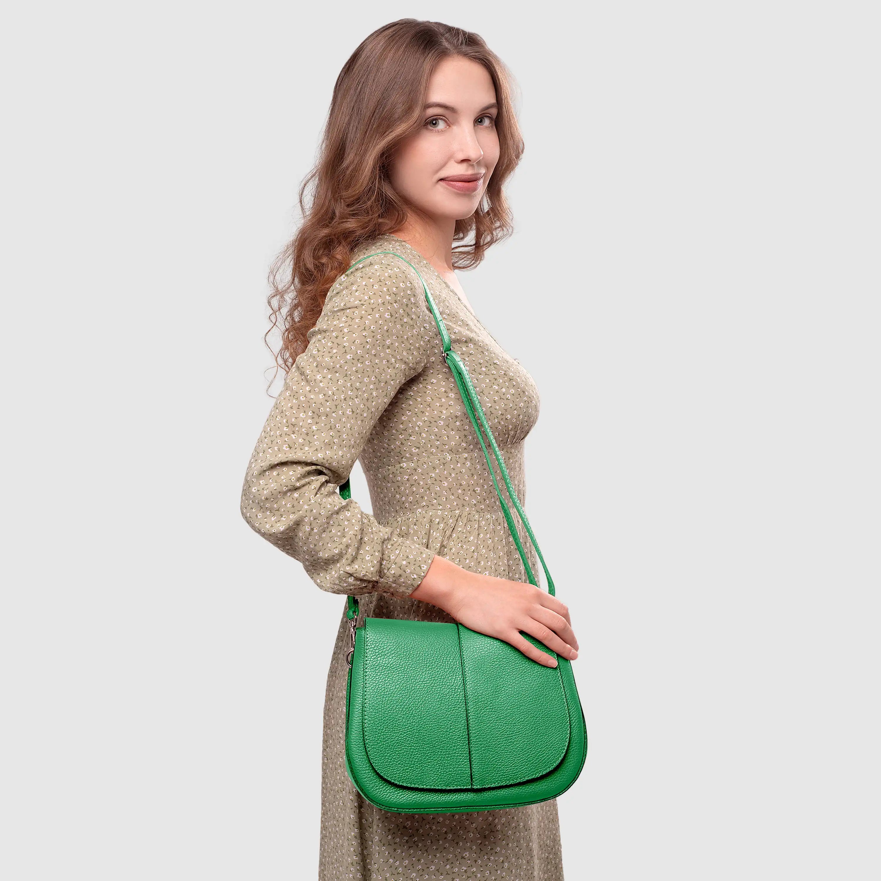 Italian Calf Leather Shoulder Bag – Structured Minimalist Purse