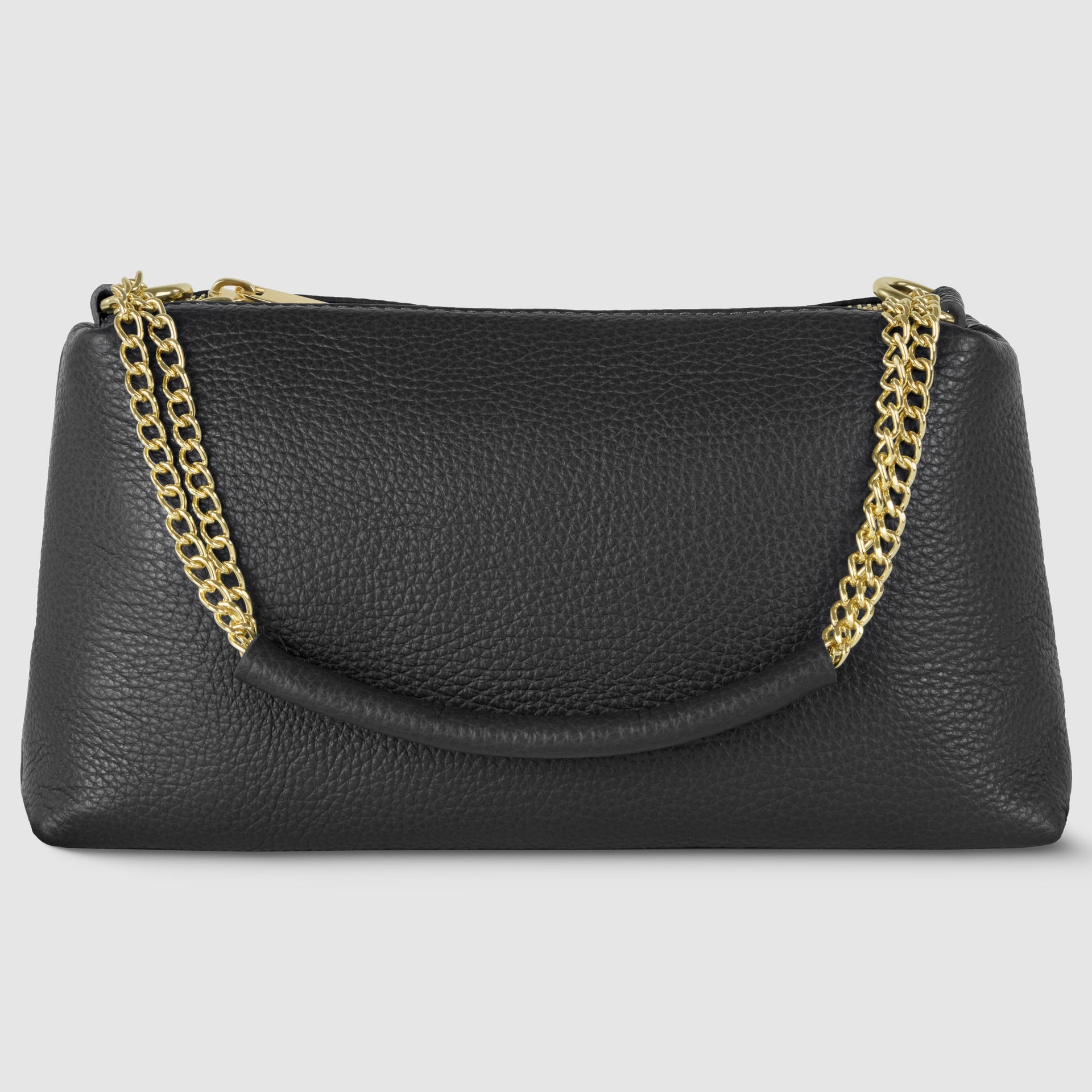 Italian Calf Leather Crossbody Bag – Medium Chain Handle Purse