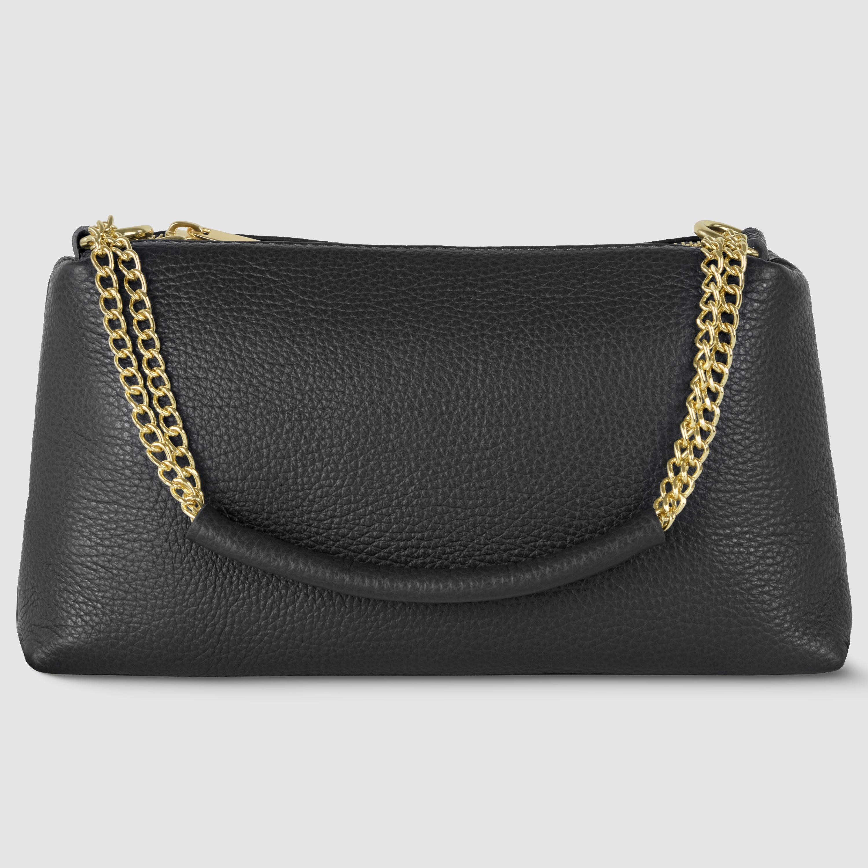 Italian Calf Leather Crossbody Bag – Medium Chain Handle Purse