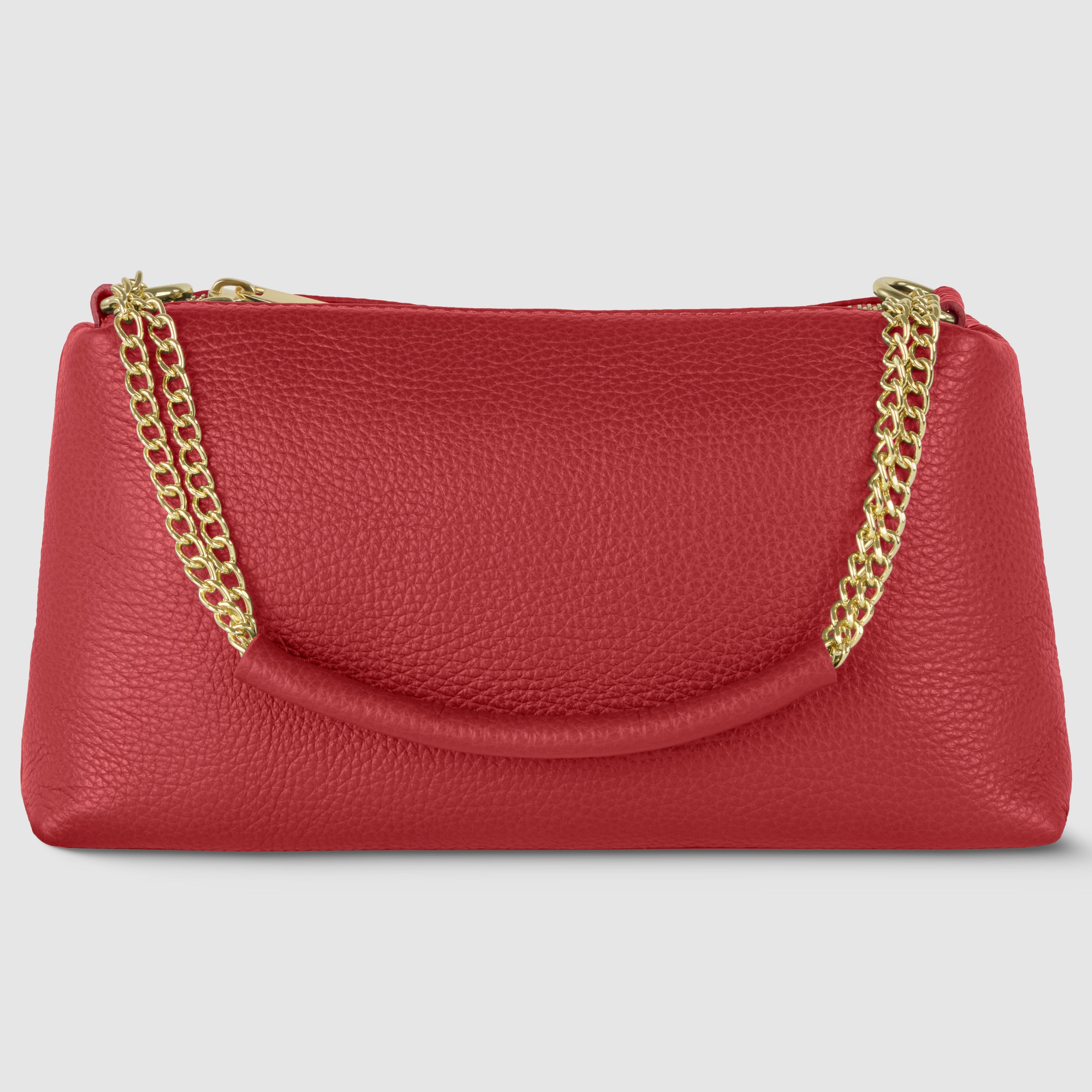 Italian Calf Leather Crossbody Bag – Medium Chain Handle Purse