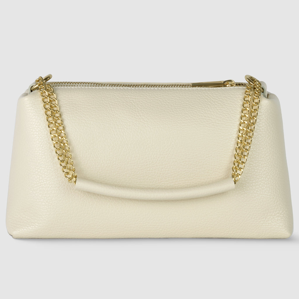 Italian Calf Leather Crossbody Bag – Medium Chain Handle Purse