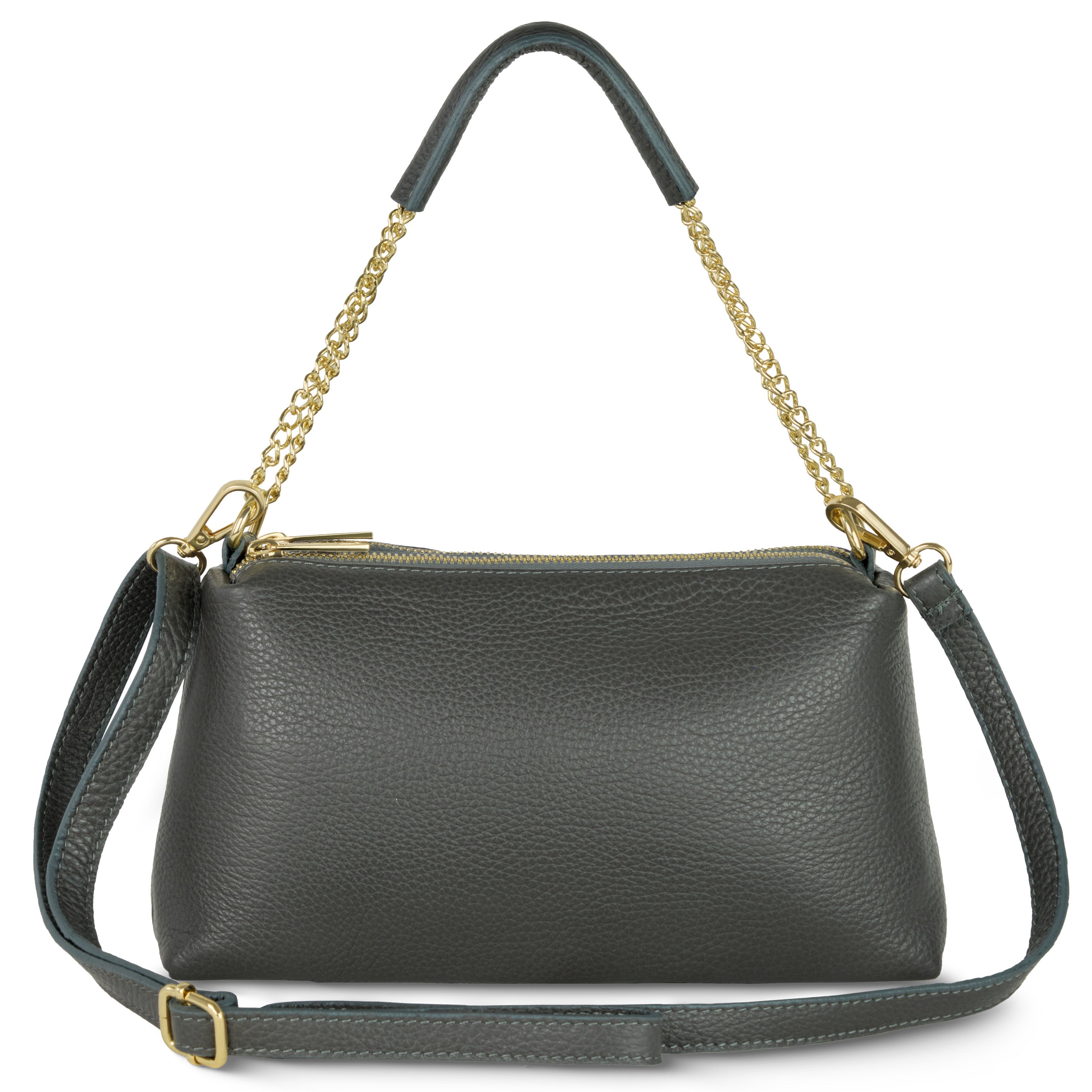 Italian Calf Leather Crossbody Bag – Medium Chain Handle Purse