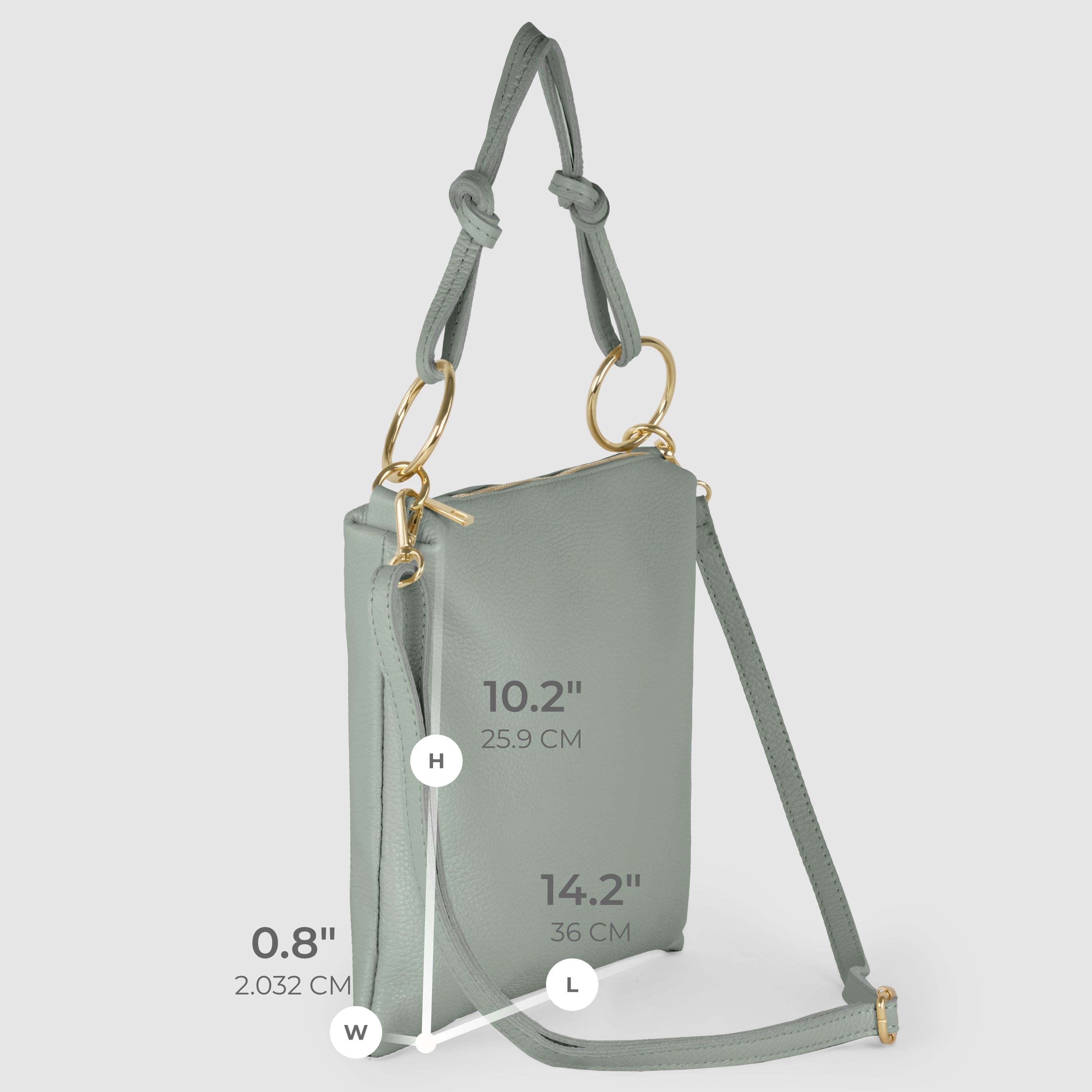 Italian Genuine Calf Leather Shoulder Bag with Knotted Handle