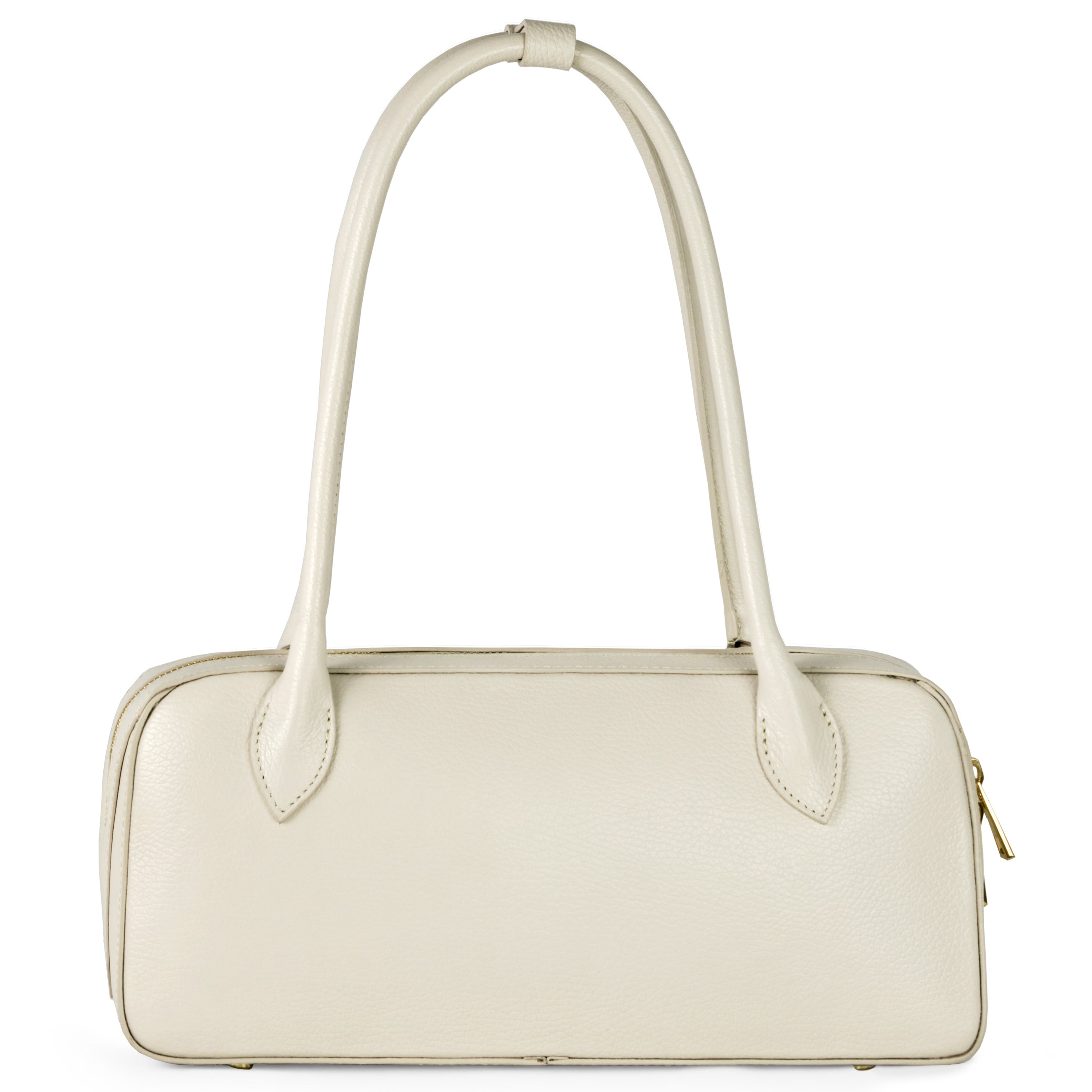 Italian Genuine Calf Leather Shoulder Bag with Structured Base