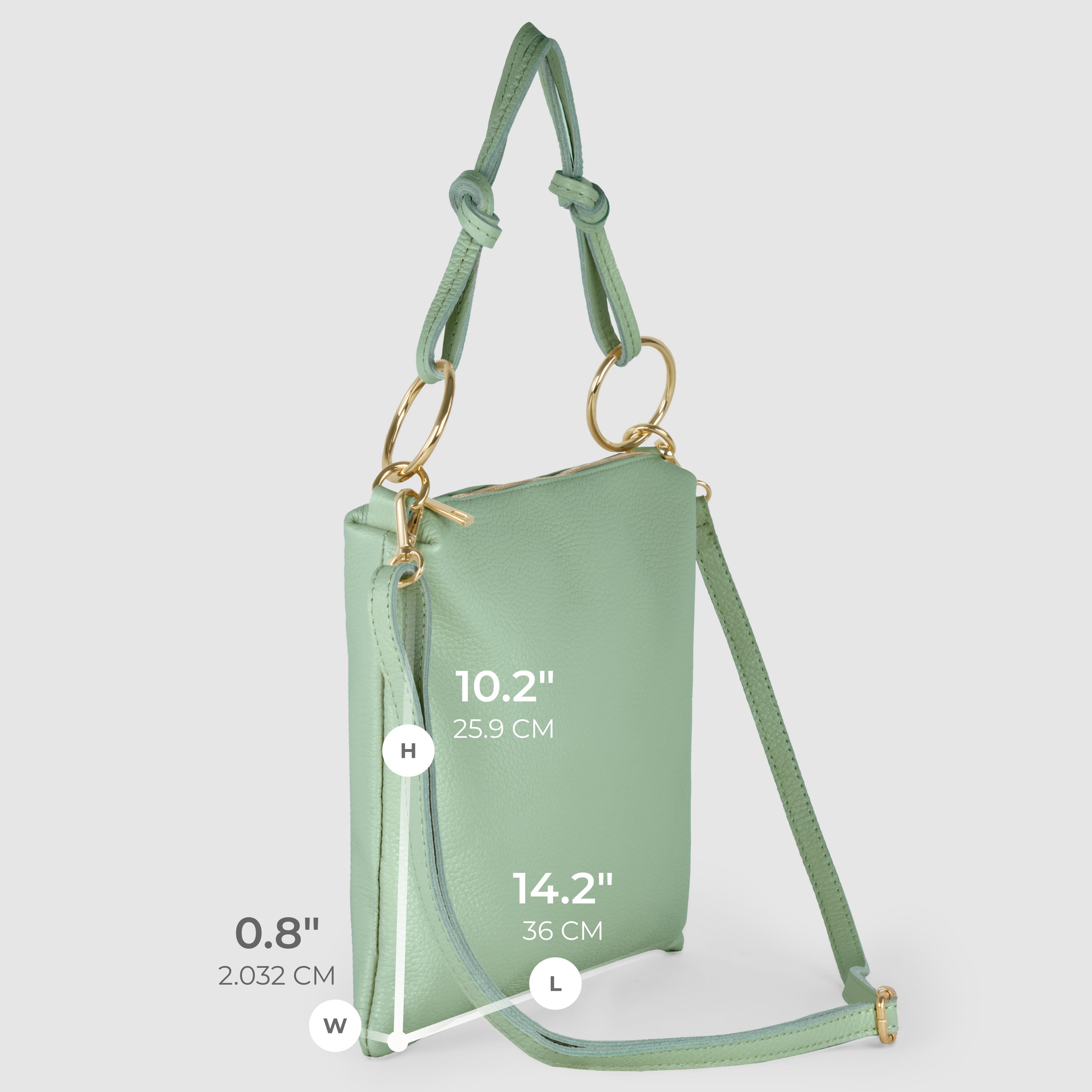 Italian Genuine Calf Leather Shoulder Bag with Knotted Handle