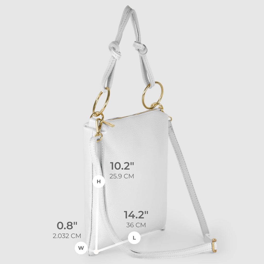 Italian Genuine Calf Leather Shoulder Bag with Knotted Handle