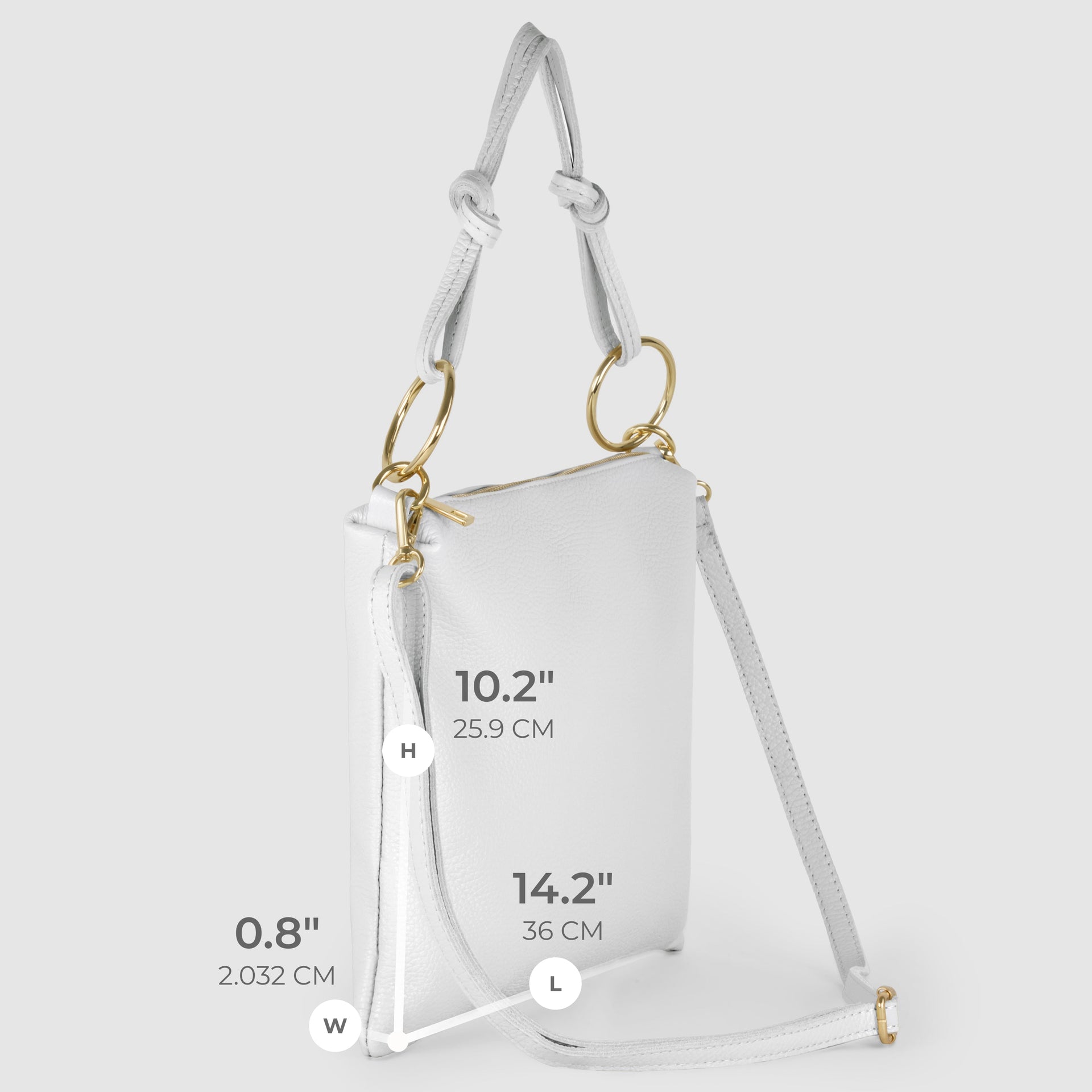Italian Genuine Calf Leather Shoulder Bag with Knotted Handle
