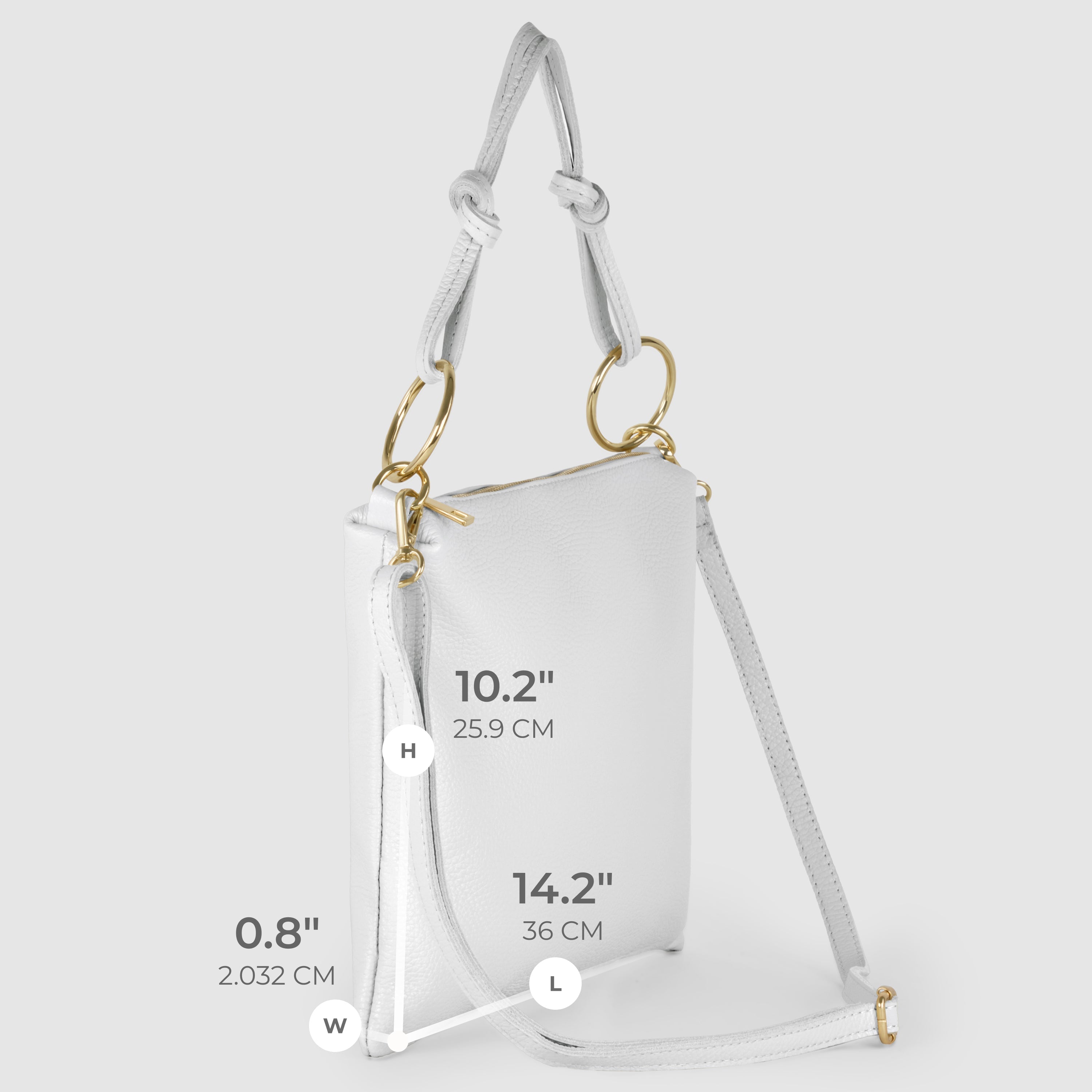 Italian Genuine Calf Leather Shoulder Bag with Knotted Handle