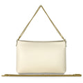 Italian Genuine Calf Leather Crossbody Bag with Gold Chain Strap
