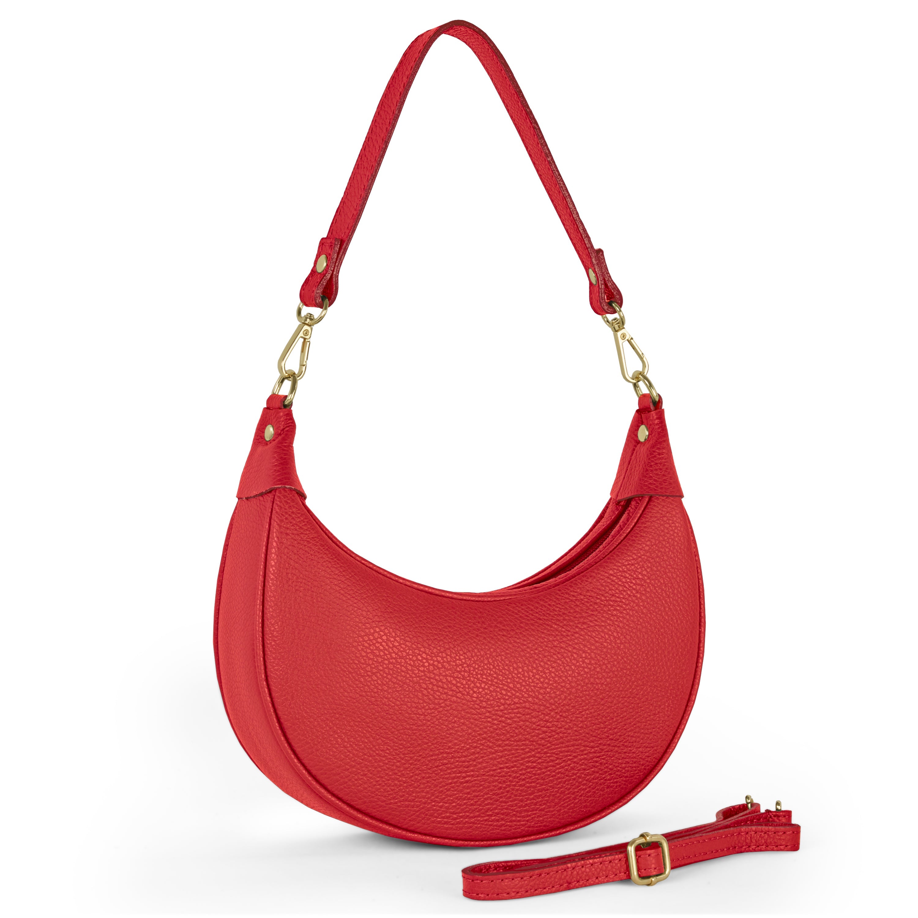 Genuine Italian Calf Leather Crescent Shoulder Bag