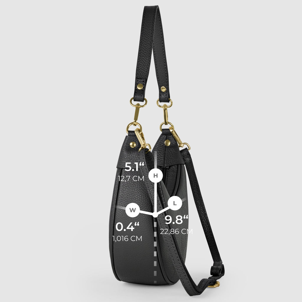 Genuine Italian Calf Leather Crescent Shoulder Bag