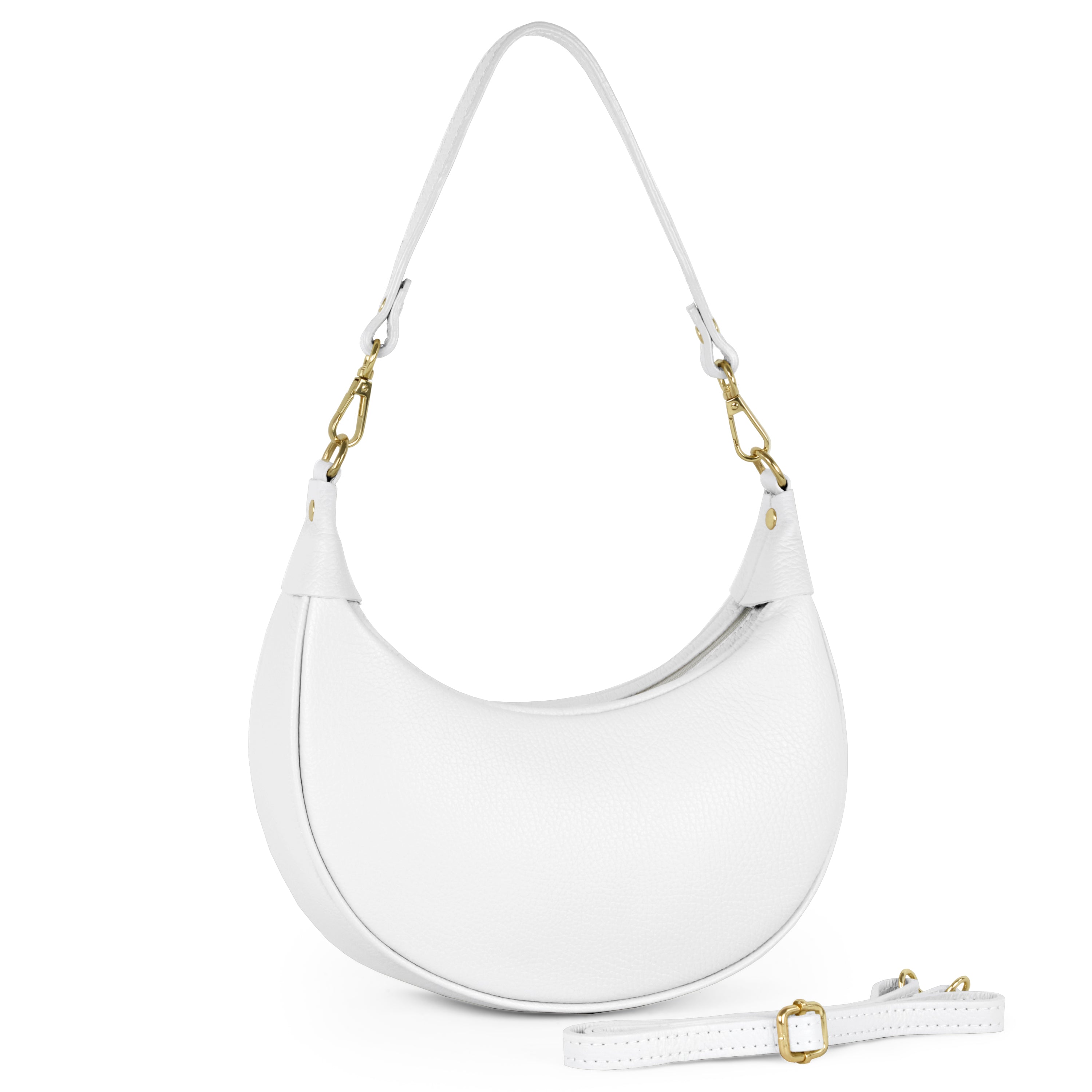 Genuine Italian Calf Leather Crescent Shoulder Bag