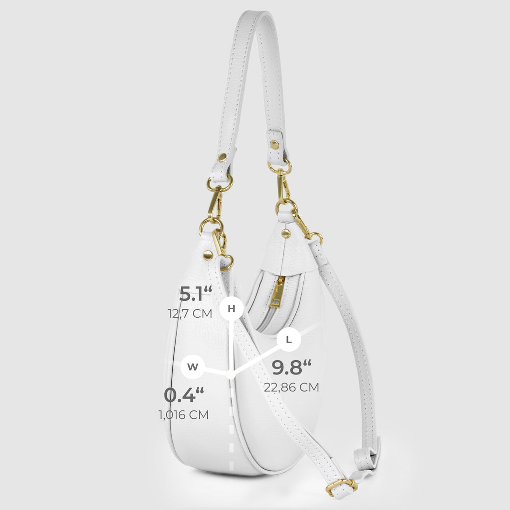 Genuine Italian Calf Leather Crescent Shoulder Bag
