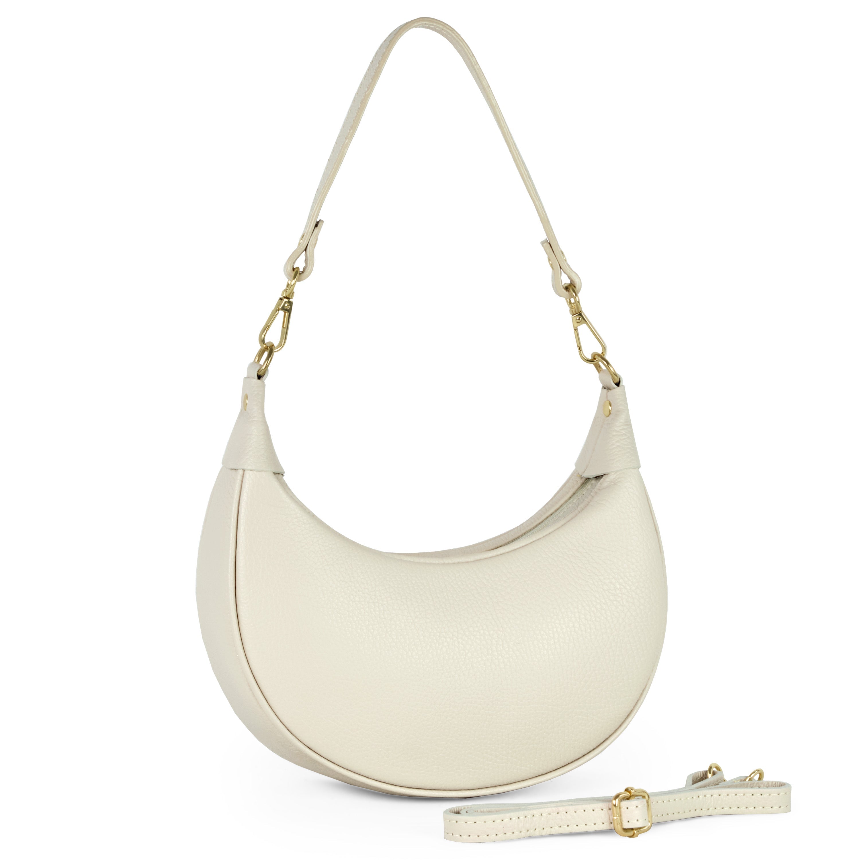 Genuine Italian Calf Leather Crescent Shoulder Bag