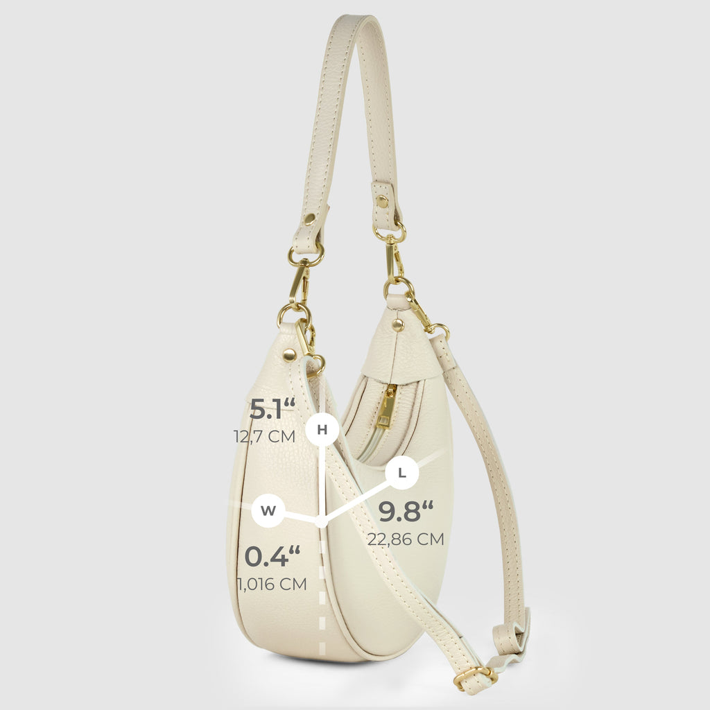 Genuine Italian Calf Leather Crescent Shoulder Bag