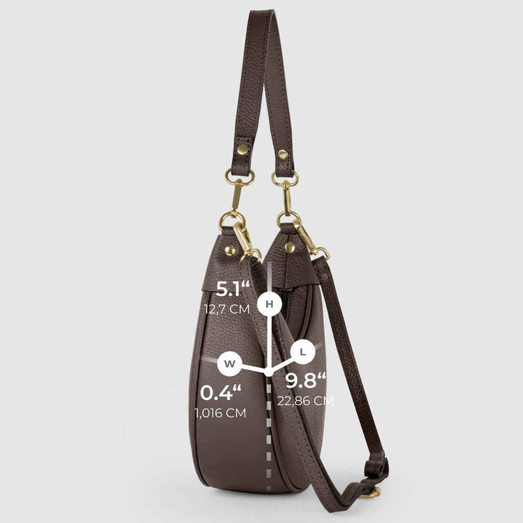 Genuine Italian Calf Leather Crescent Shoulder Bag