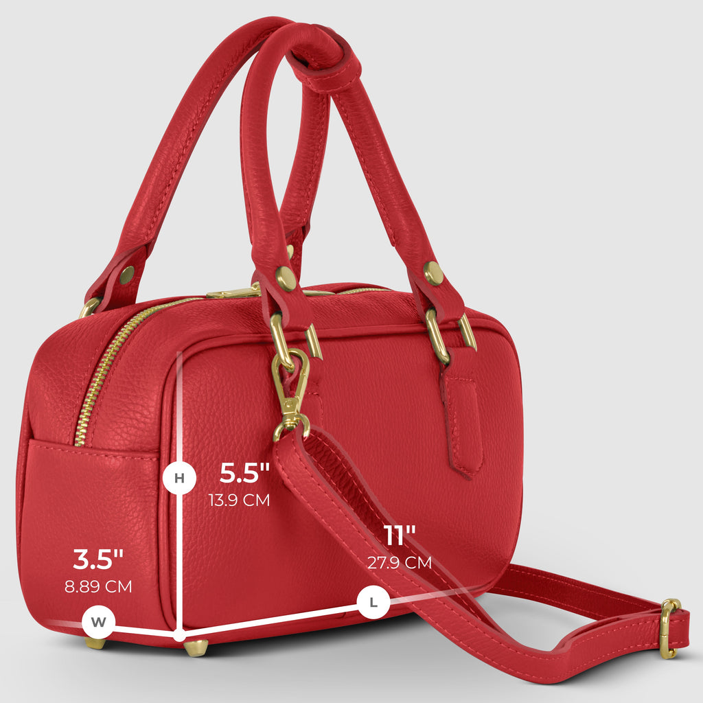 Italian Genuine Calf Leather Top-Handle Bag for Women