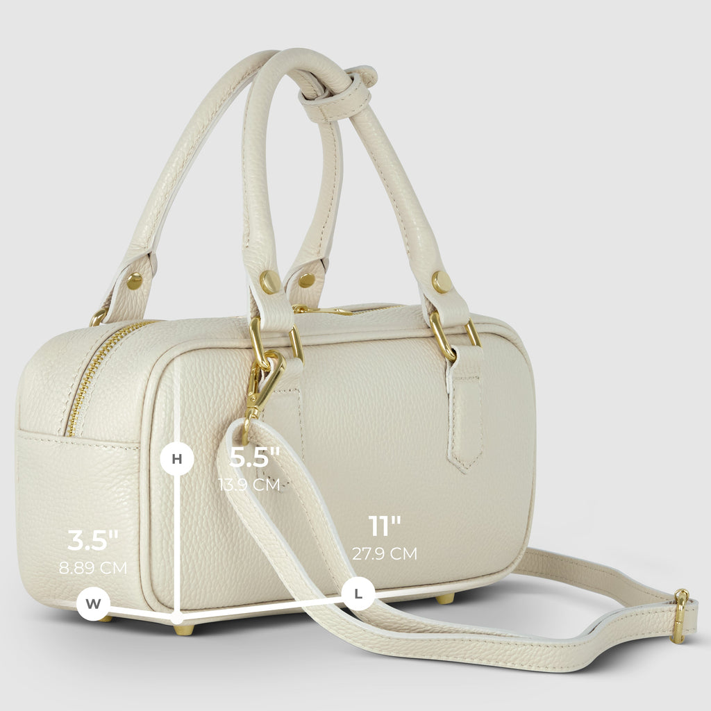 Italian Genuine Calf Leather Top-Handle Bag for Women