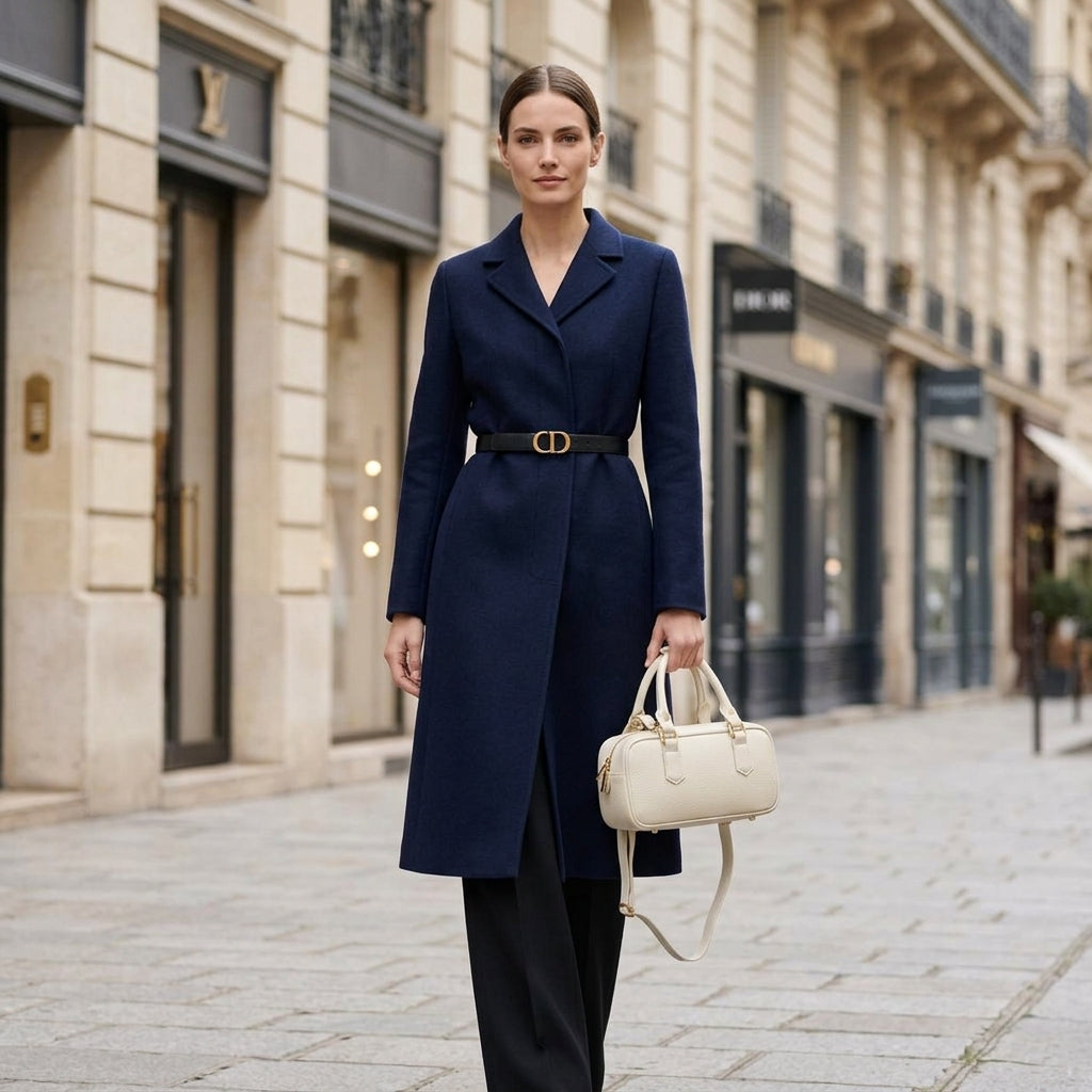 Italian Genuine Calf Leather Top-Handle Bag for Women
