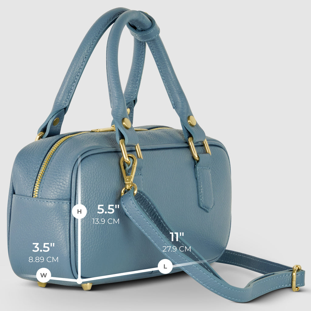 Italian Genuine Calf Leather Top-Handle Bag for Women
