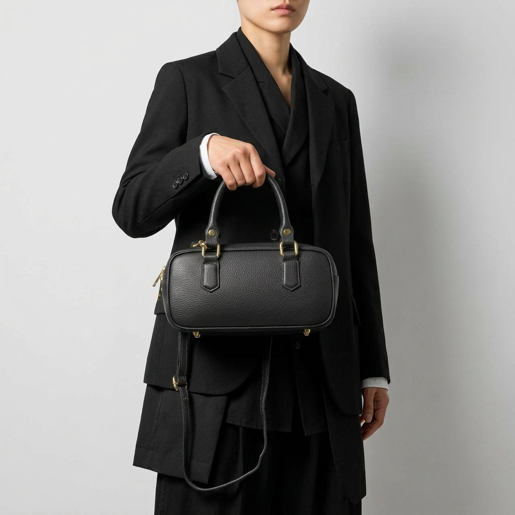 Italian Genuine Calf Leather Top-Handle Bag for Women
