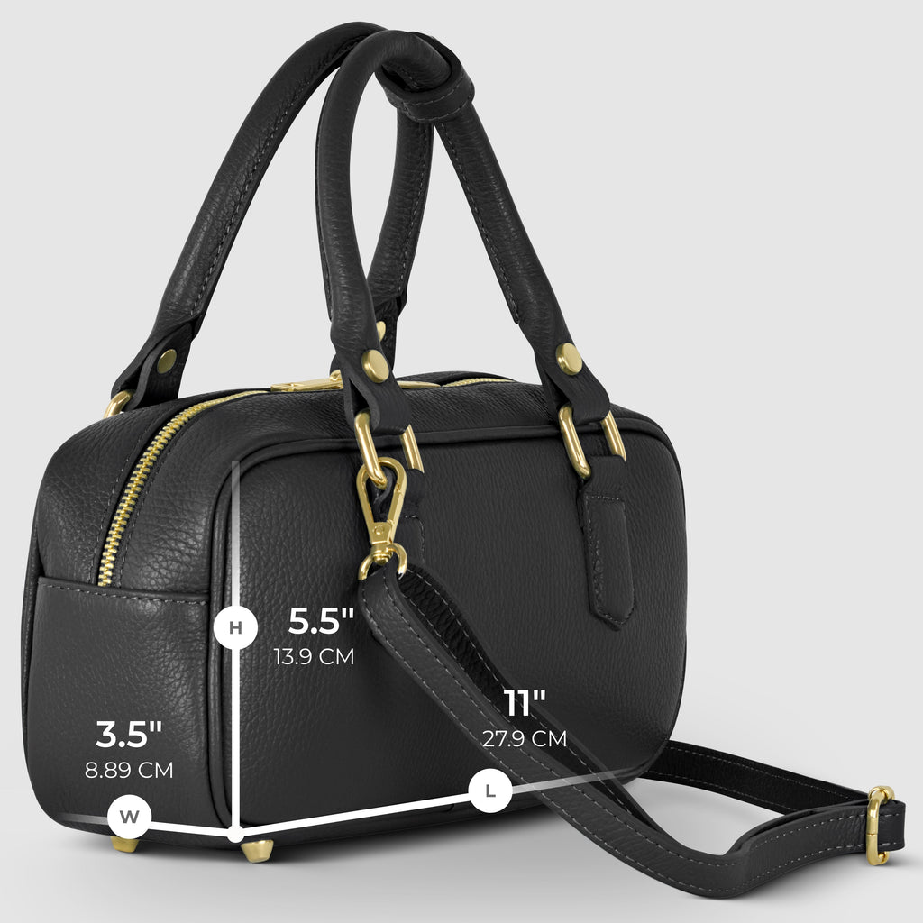 Italian Genuine Calf Leather Top-Handle Bag for Women