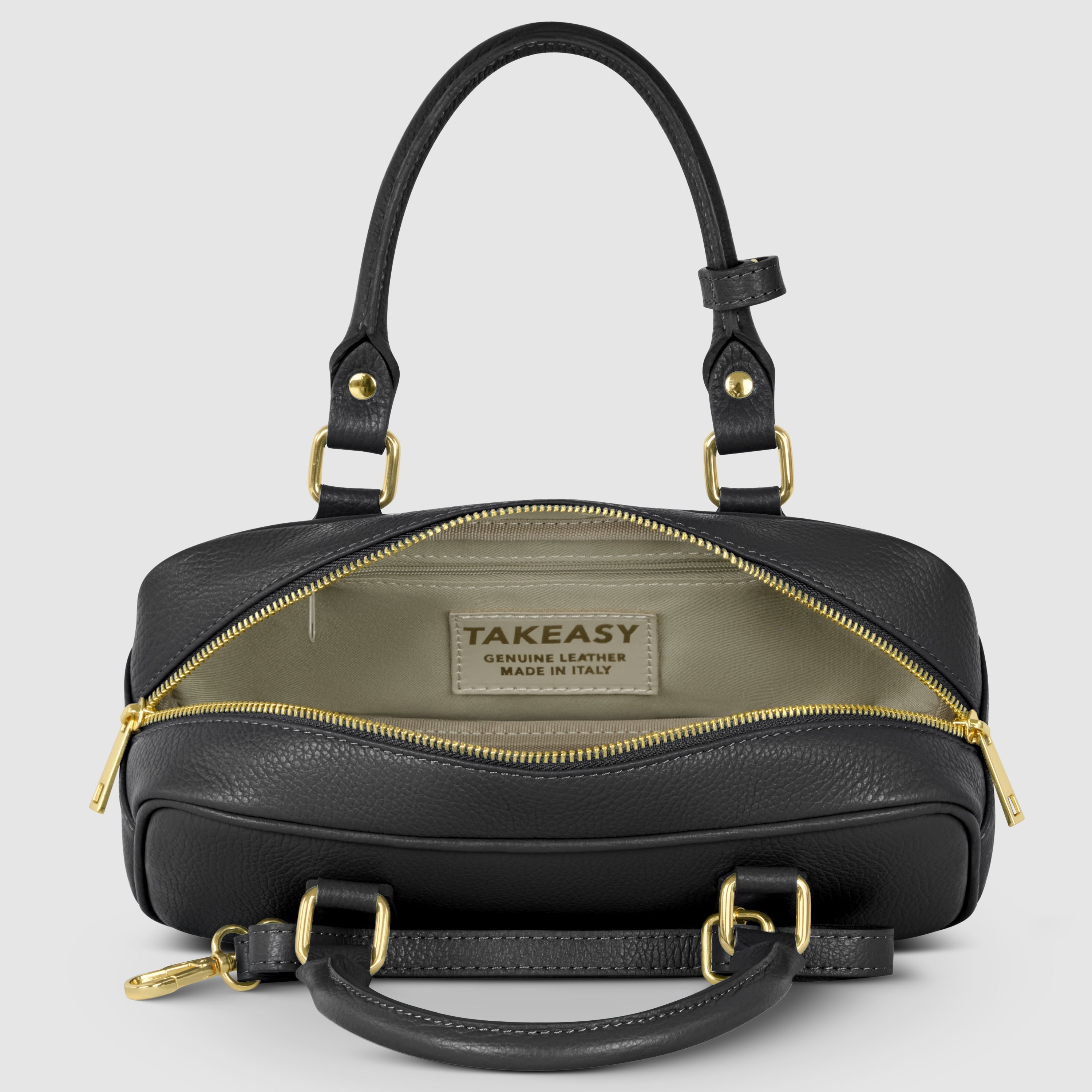 Italian Genuine Calf Leather Top-Handle Bag for Women