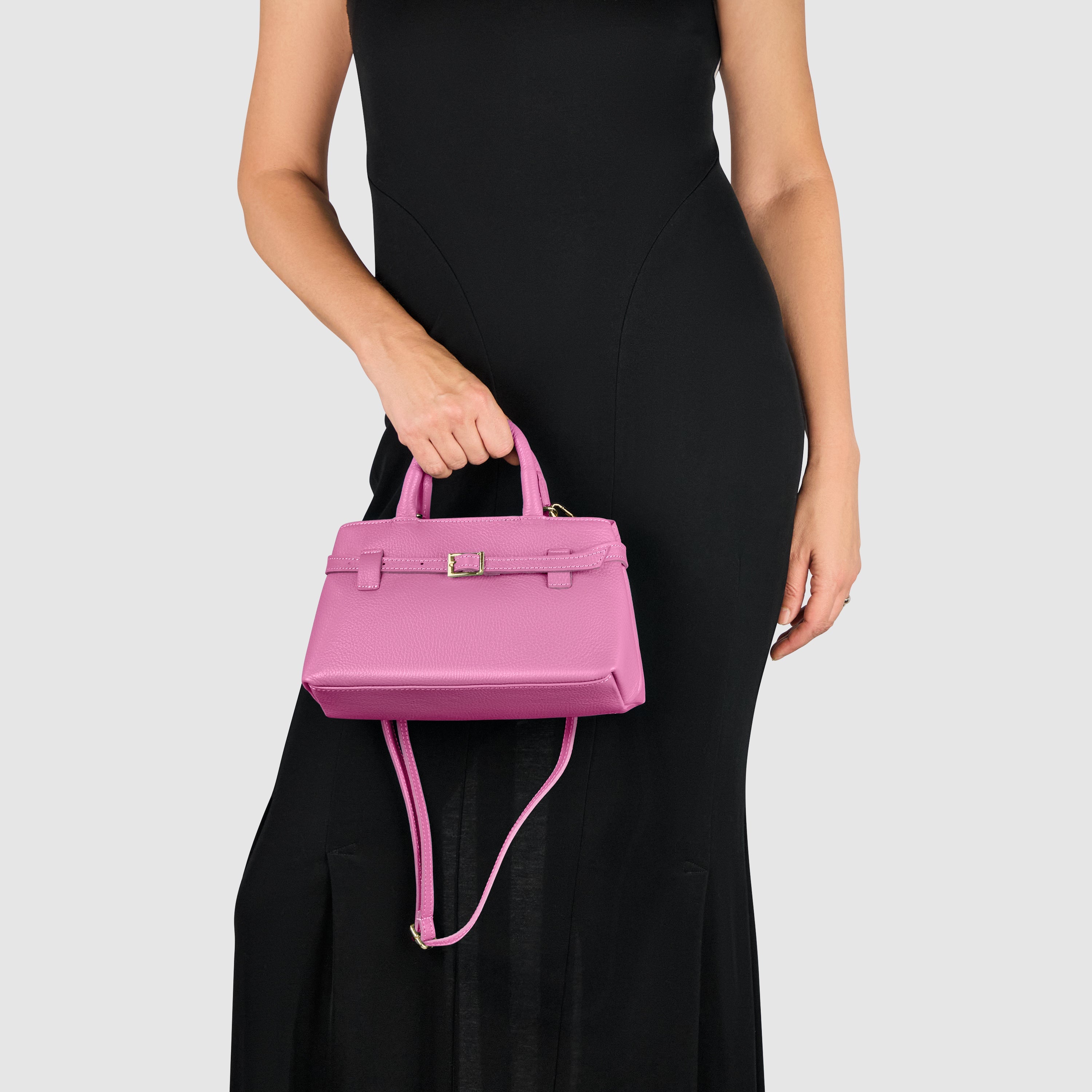 Italian Genuine Calf Leather Top-Handle Bag Multi-Color