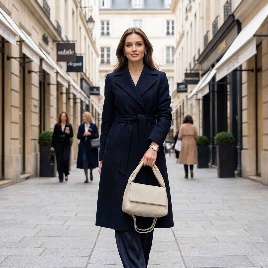 Italian Genuine Calf Leather Top-Handle Bag
