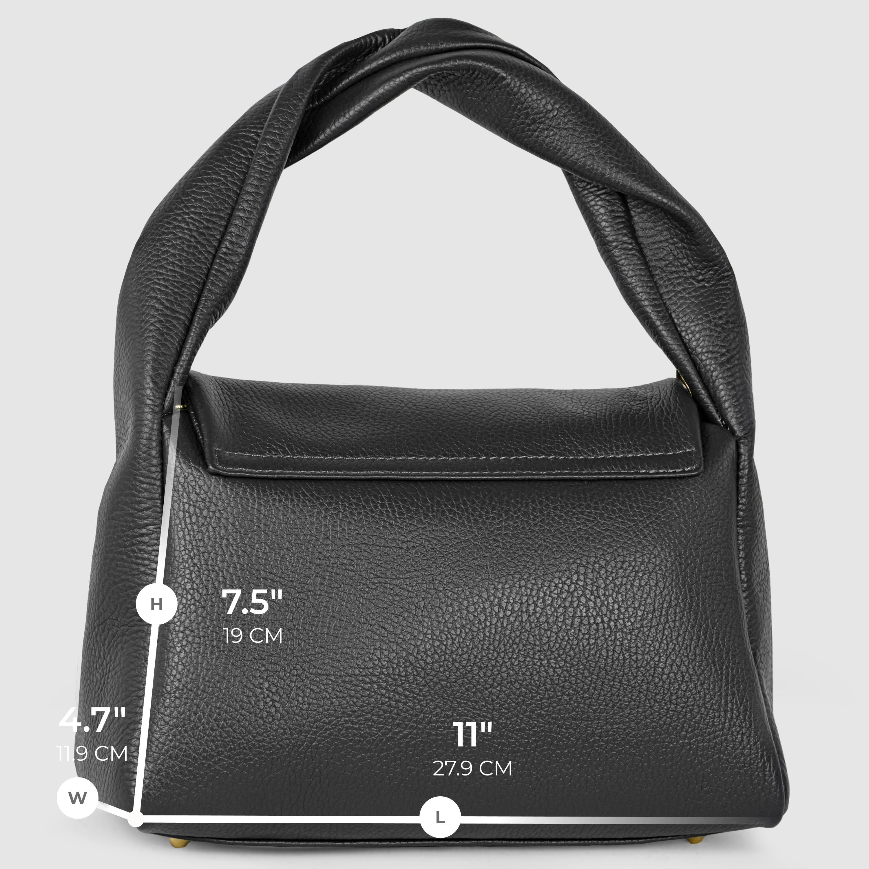 Italian Genuine Calf Leather Top-Handle Bag