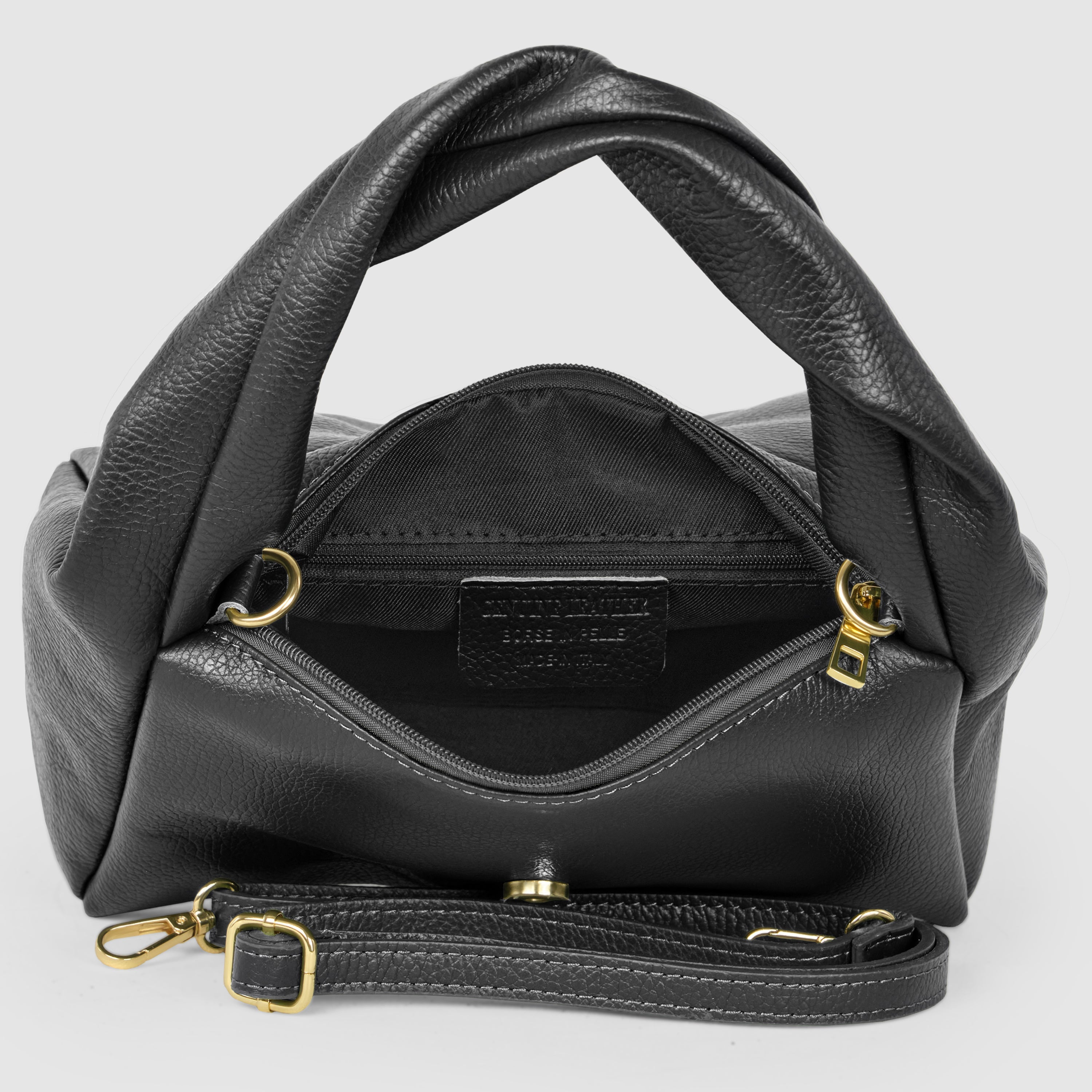 Italian Genuine Calf Leather Top-Handle Bag