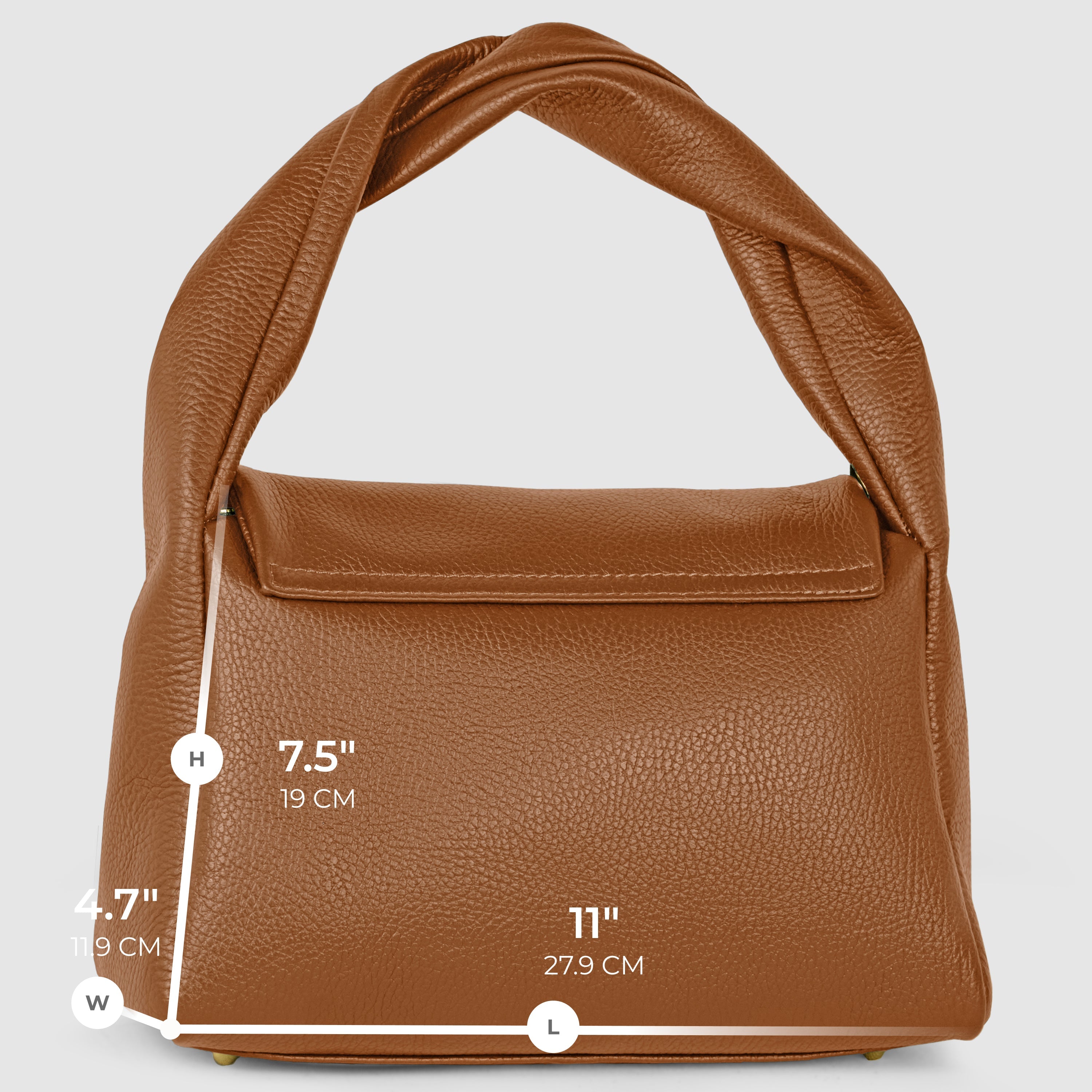 Italian Genuine Calf Leather Top-Handle Bag