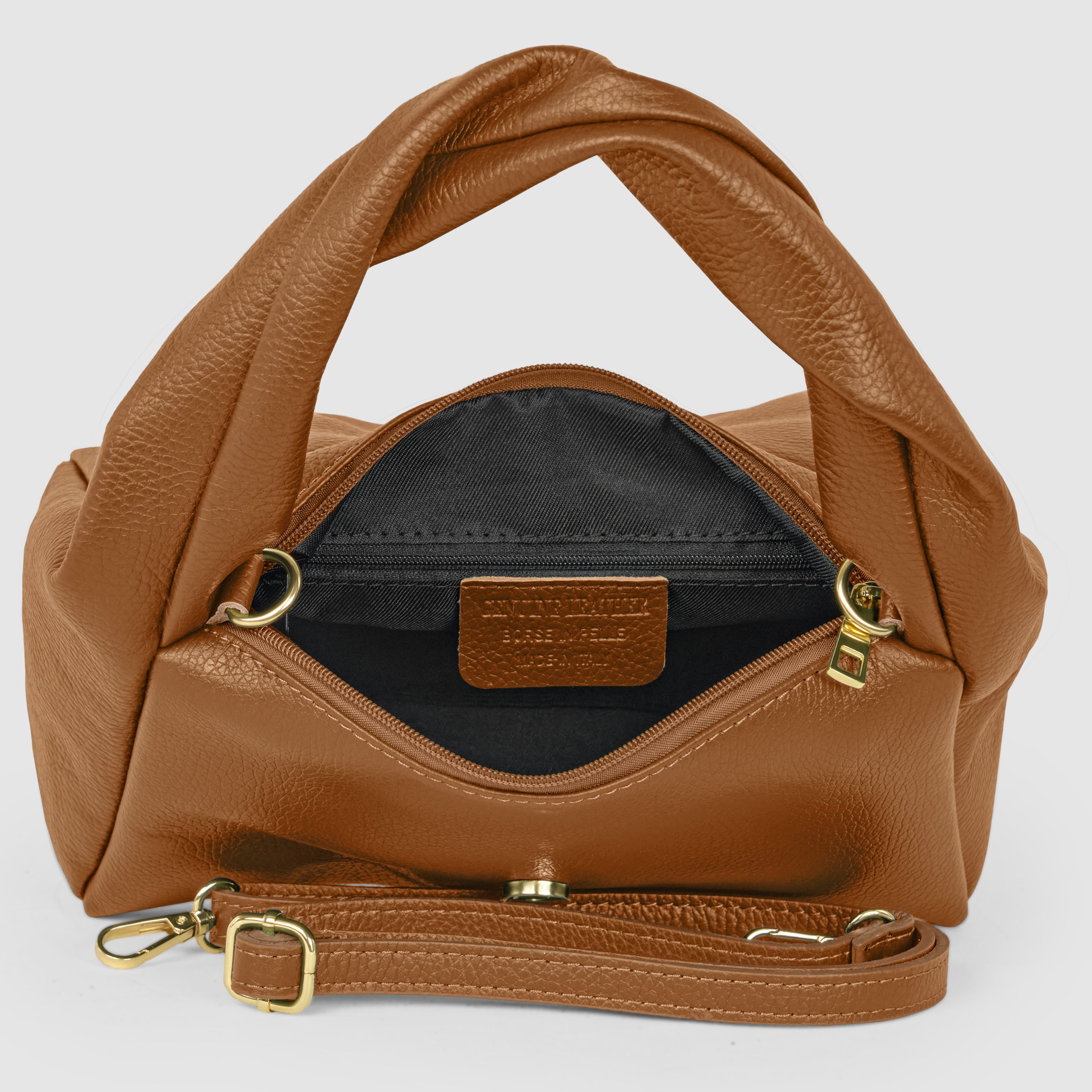 Italian Genuine Calf Leather Top-Handle Bag