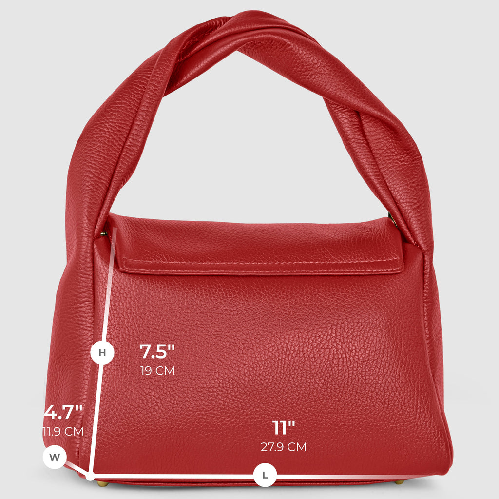 Italian Genuine Calf Leather Top-Handle Bag