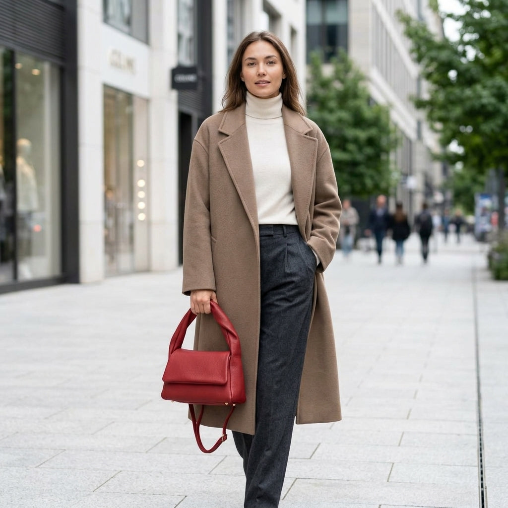 Italian Genuine Calf Leather Top-Handle Bag