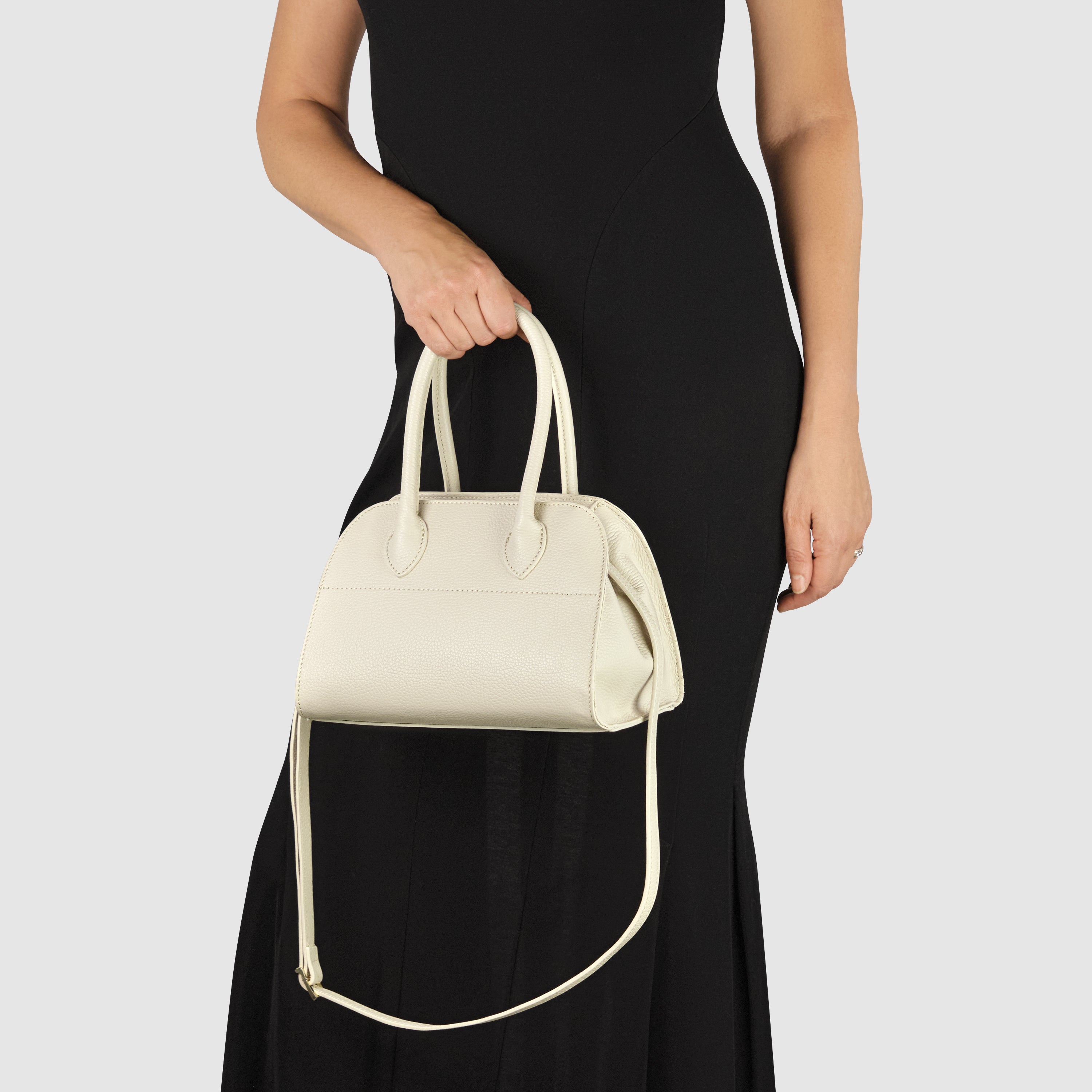 Italian Genuine Calf Leather Top-Handle Structured Bag