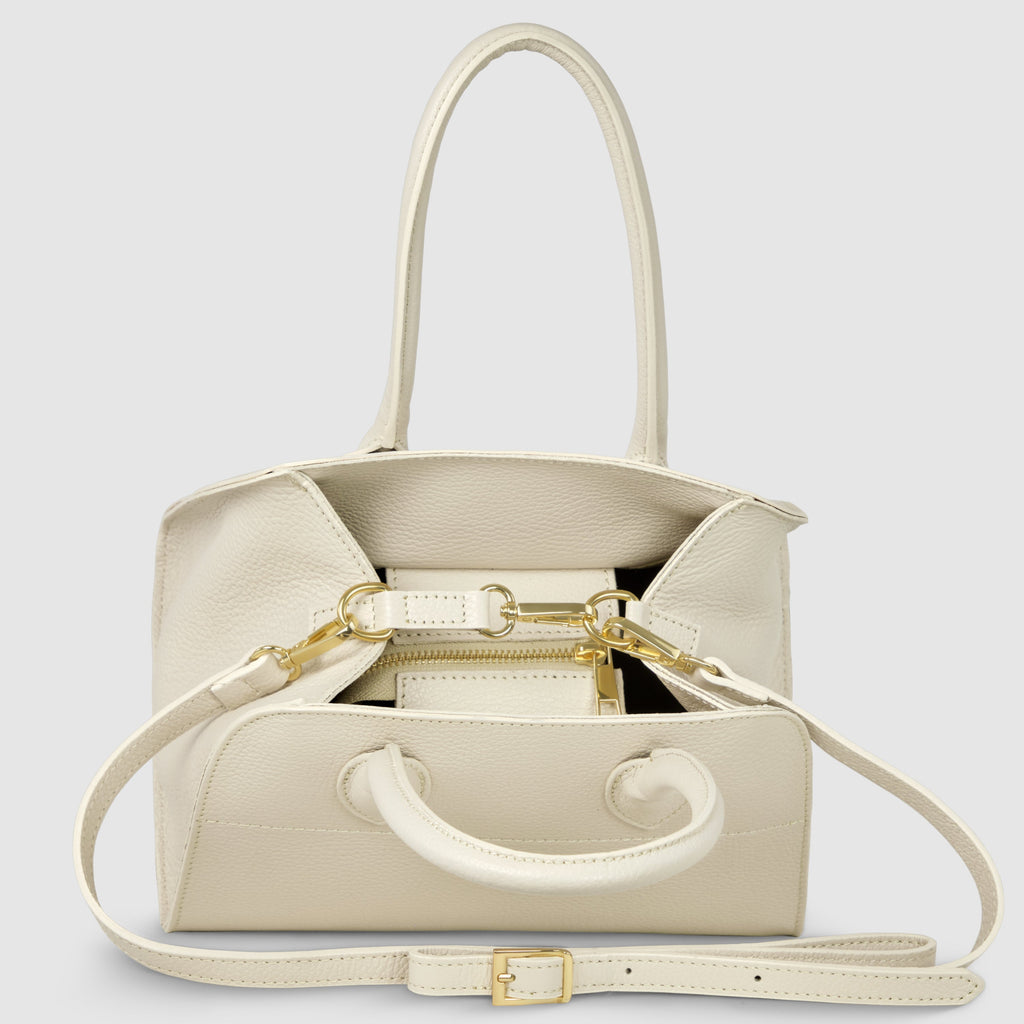 Italian Genuine Calf Leather Top-Handle Structured Bag