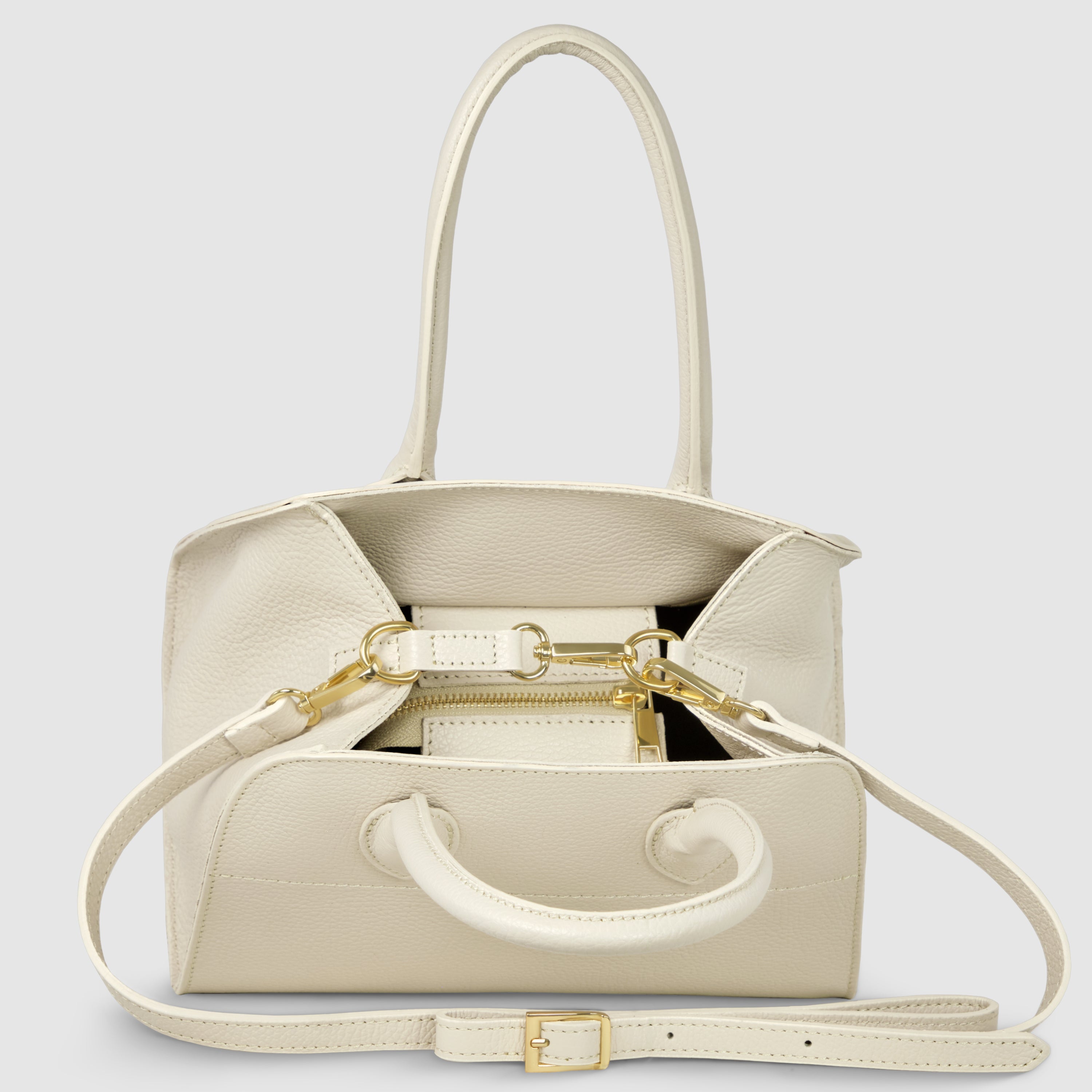 Italian Genuine Calf Leather Top-Handle Structured Bag
