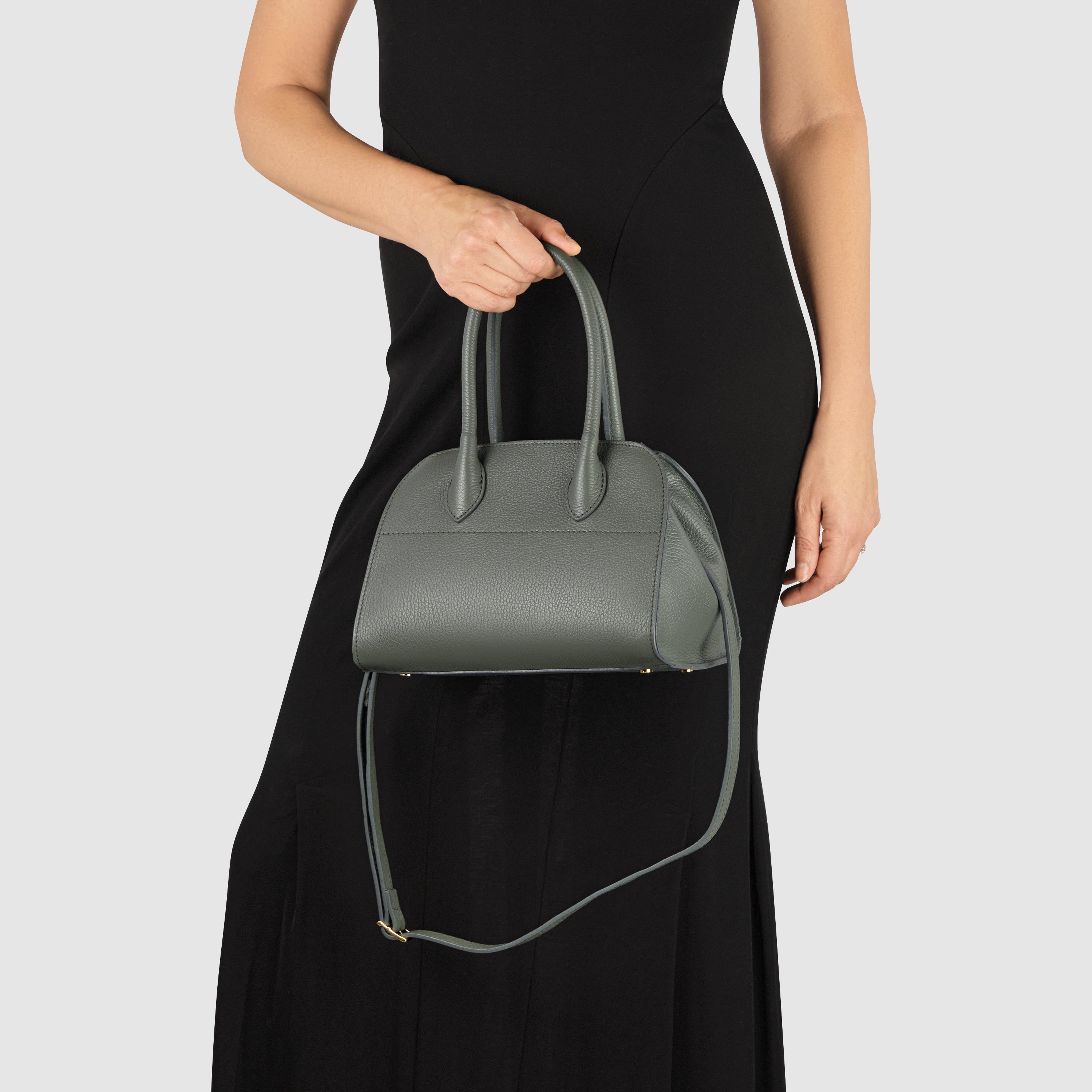 Italian Genuine Calf Leather Top-Handle Structured Bag