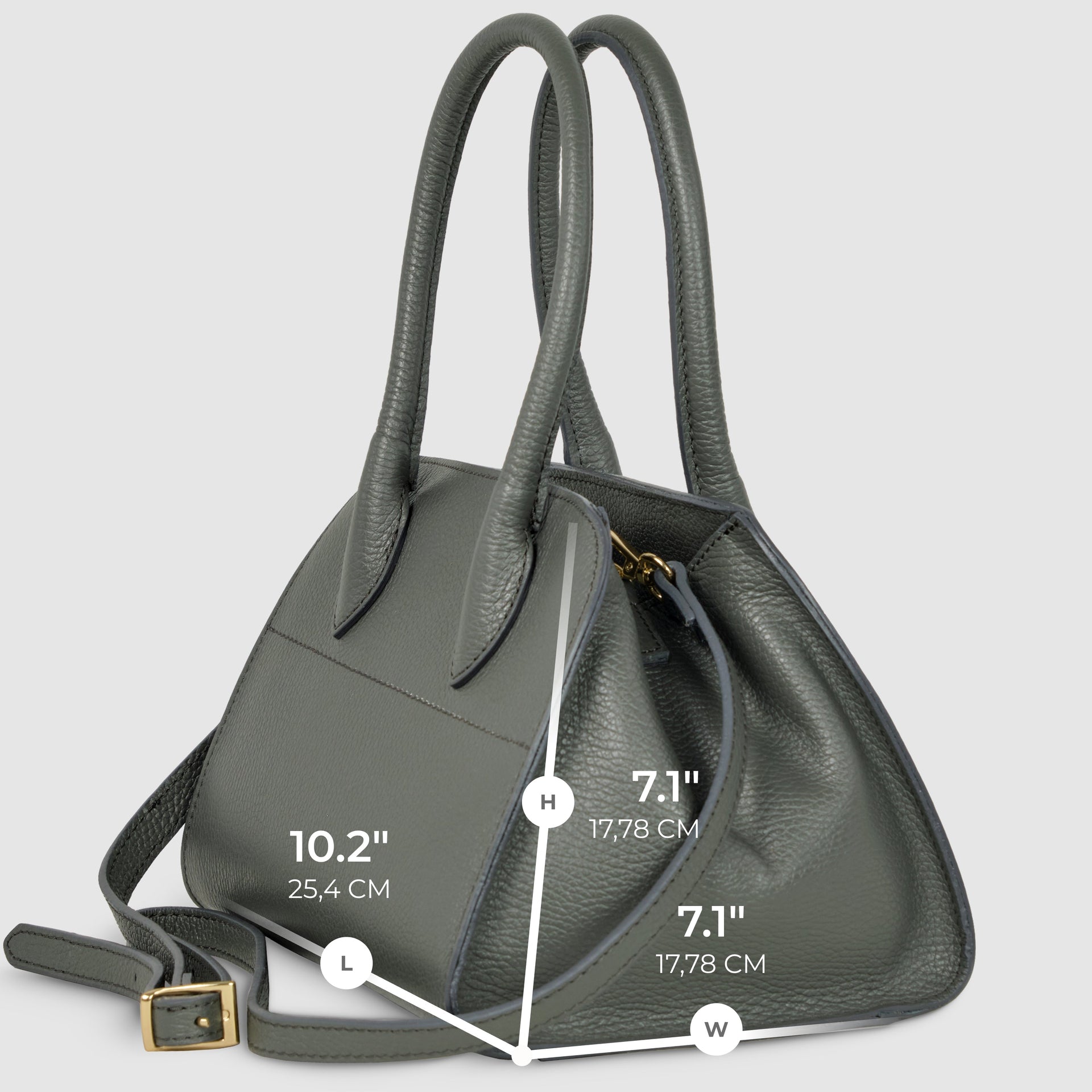 Italian Genuine Calf Leather Top-Handle Structured Bag