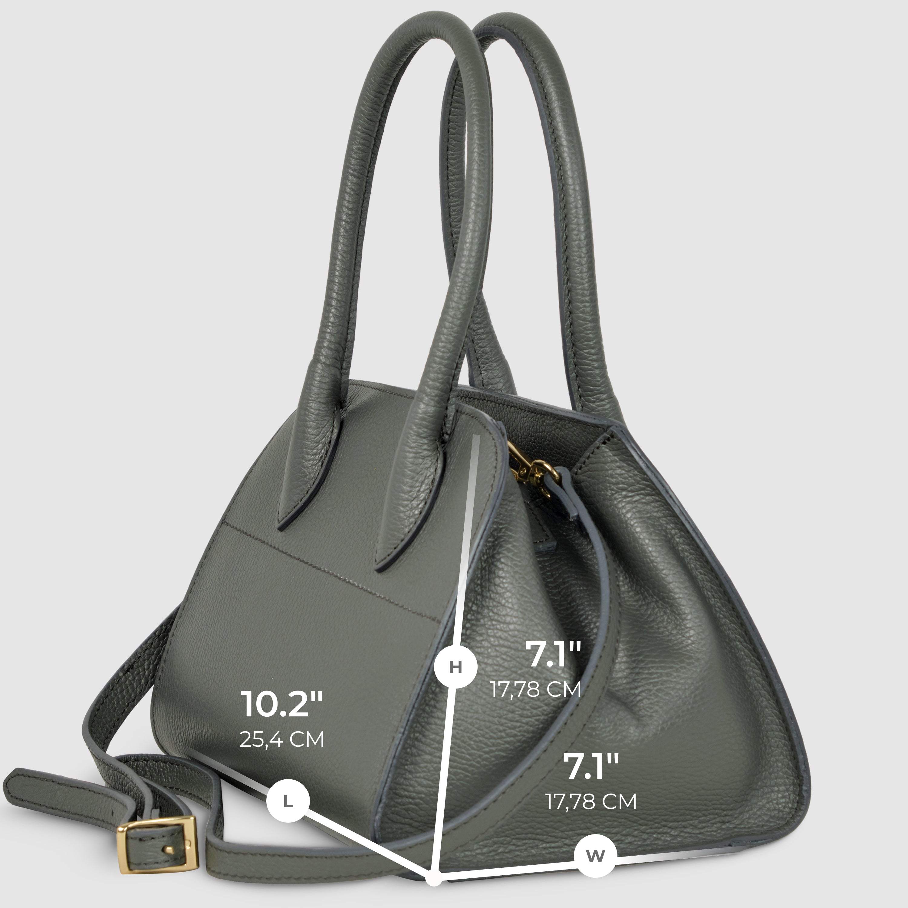 Italian Genuine Calf Leather Top-Handle Structured Bag