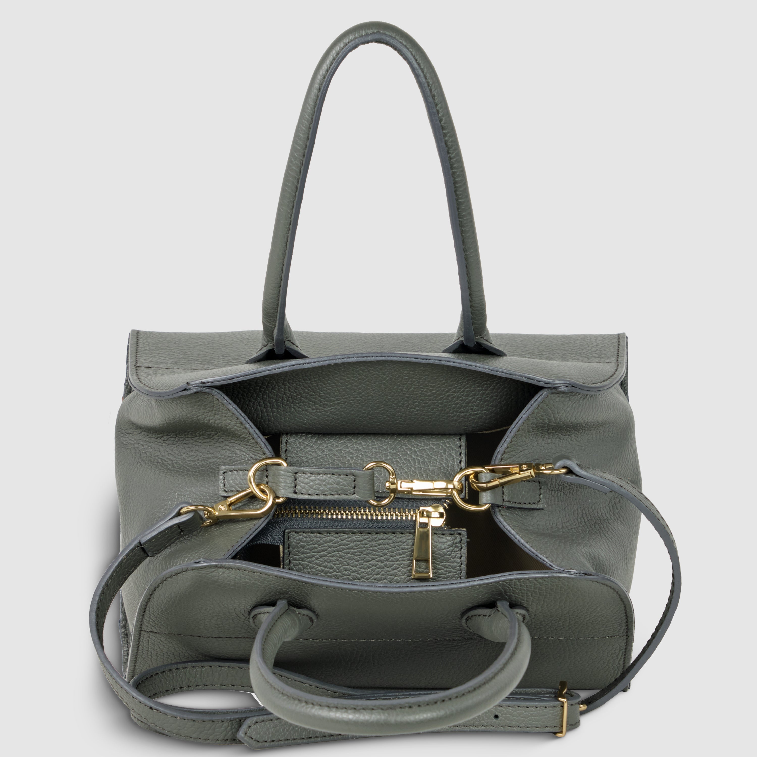 Italian Genuine Calf Leather Top-Handle Structured Bag