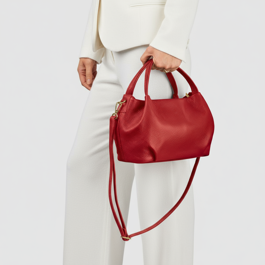 Small Italian Genuine Calf Leather Dumpling Bag