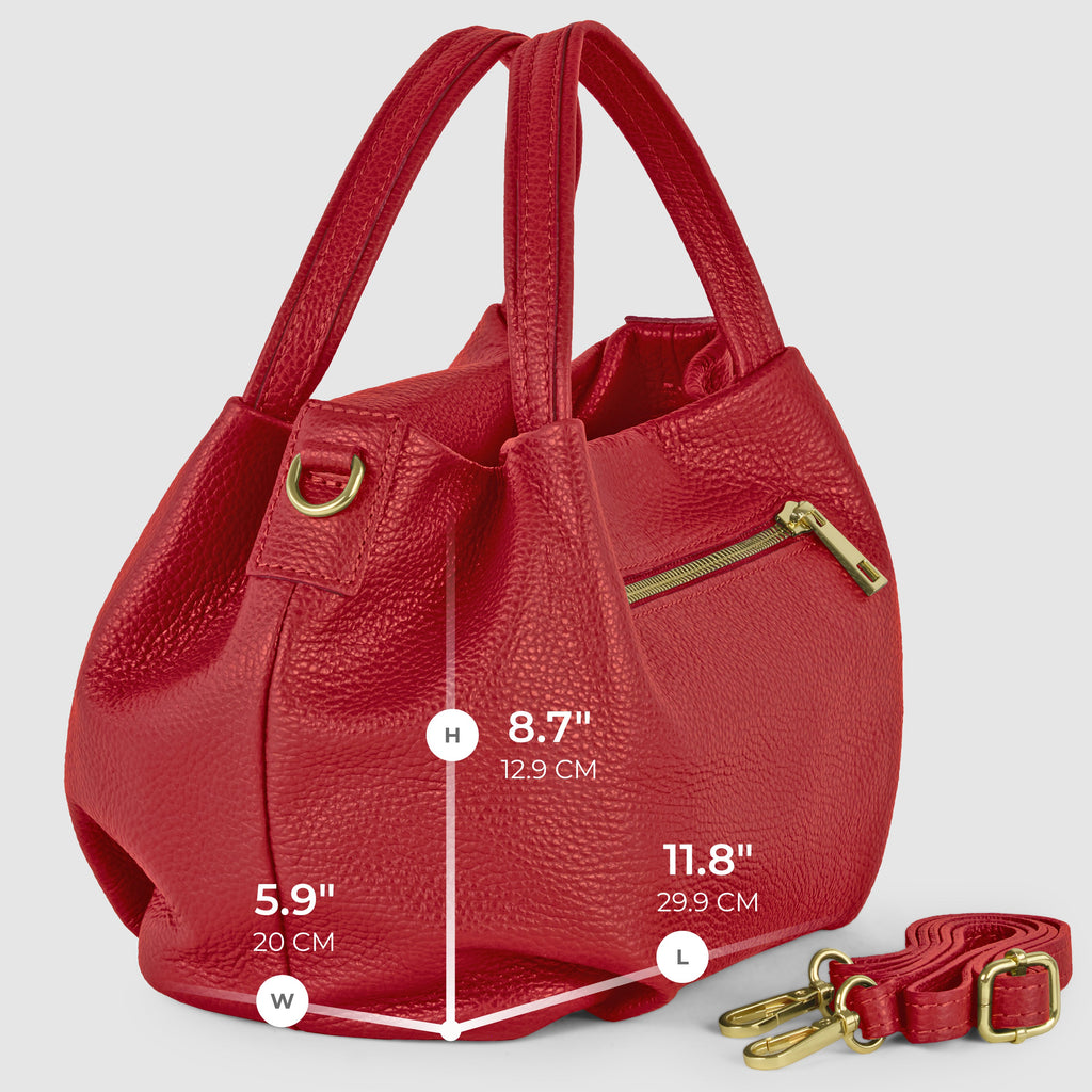 Small Italian Genuine Calf Leather Dumpling Bag