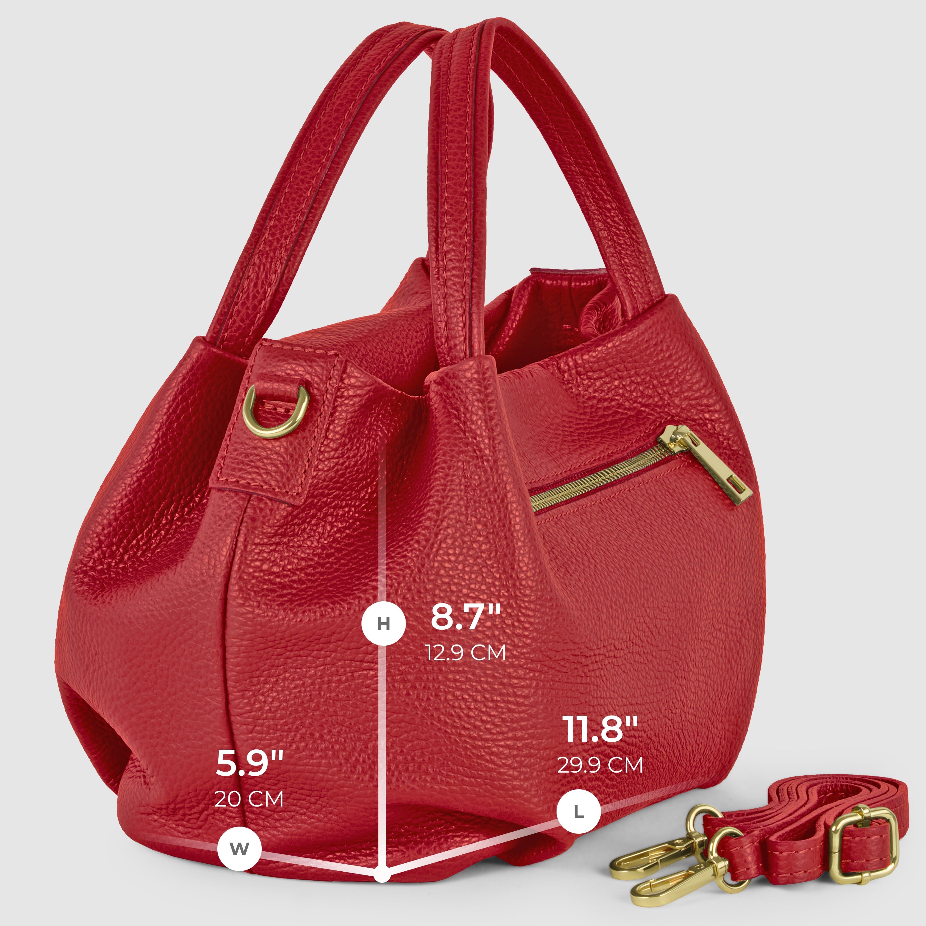 Small Italian Genuine Calf Leather Dumpling Bag