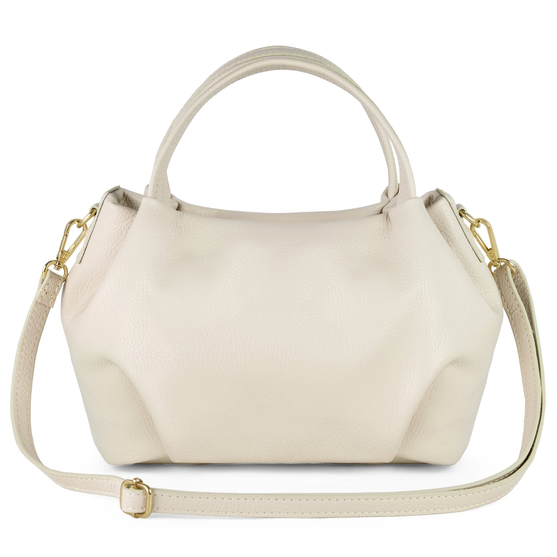 Small Italian genuine calf leather dumpling-shaped top-handle bag