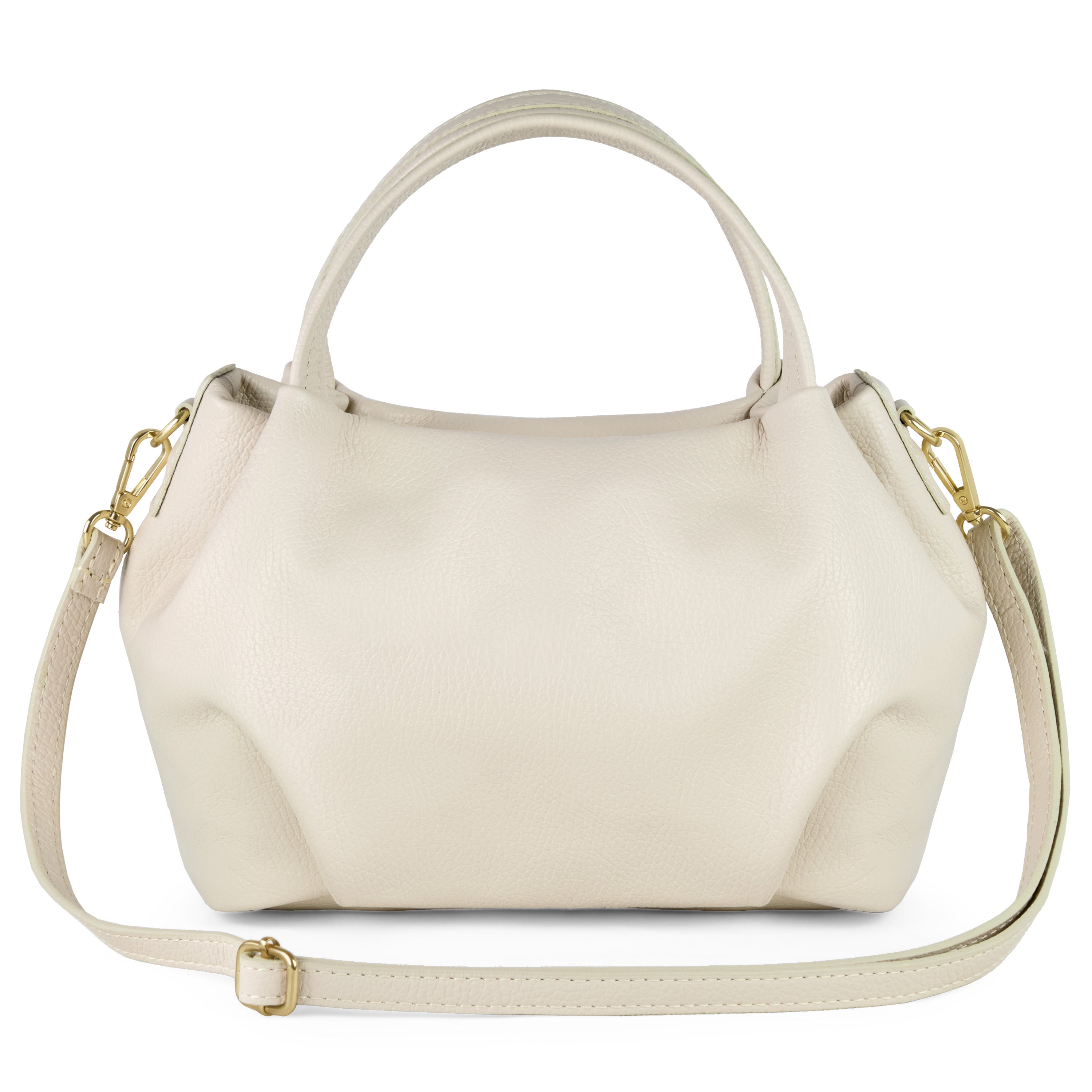 Small Italian genuine calf leather dumpling-shaped top-handle bag