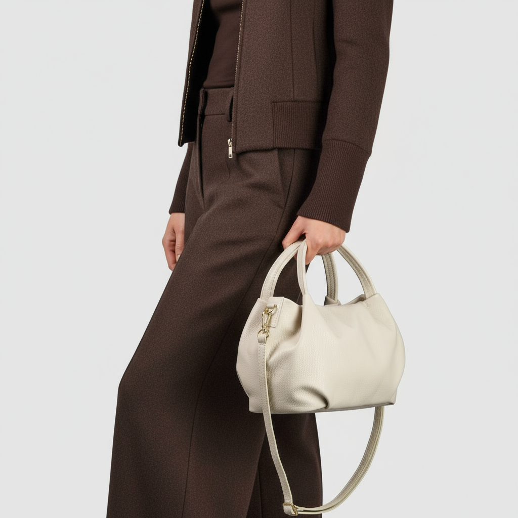 Small Italian Genuine Calf Leather Dumpling Bag